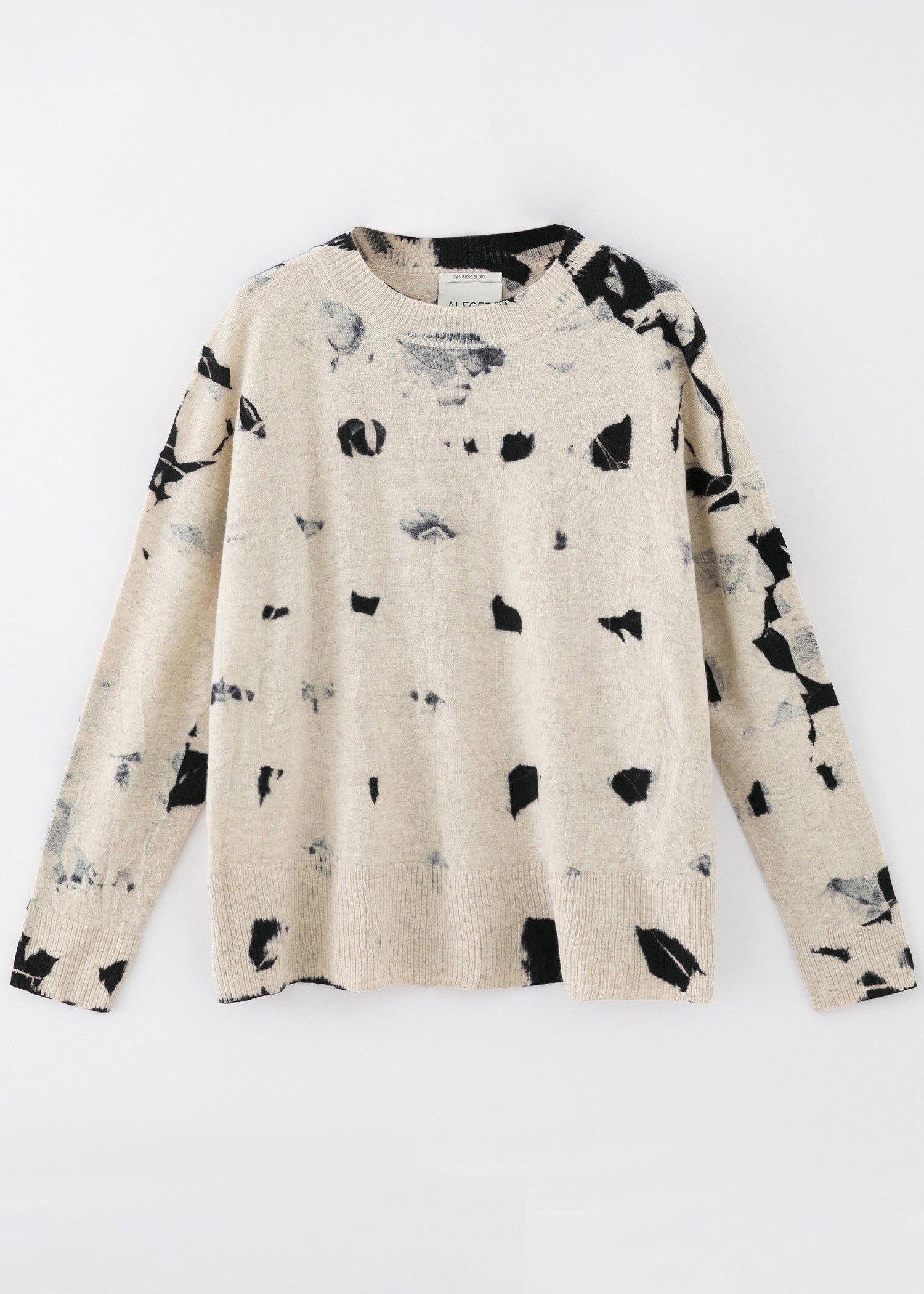 N.20 T-SHIRT À CAPUCHE OVERSIZE EN MÉLANGE DE CACHEMIRE - GUERNICA TIE DYE