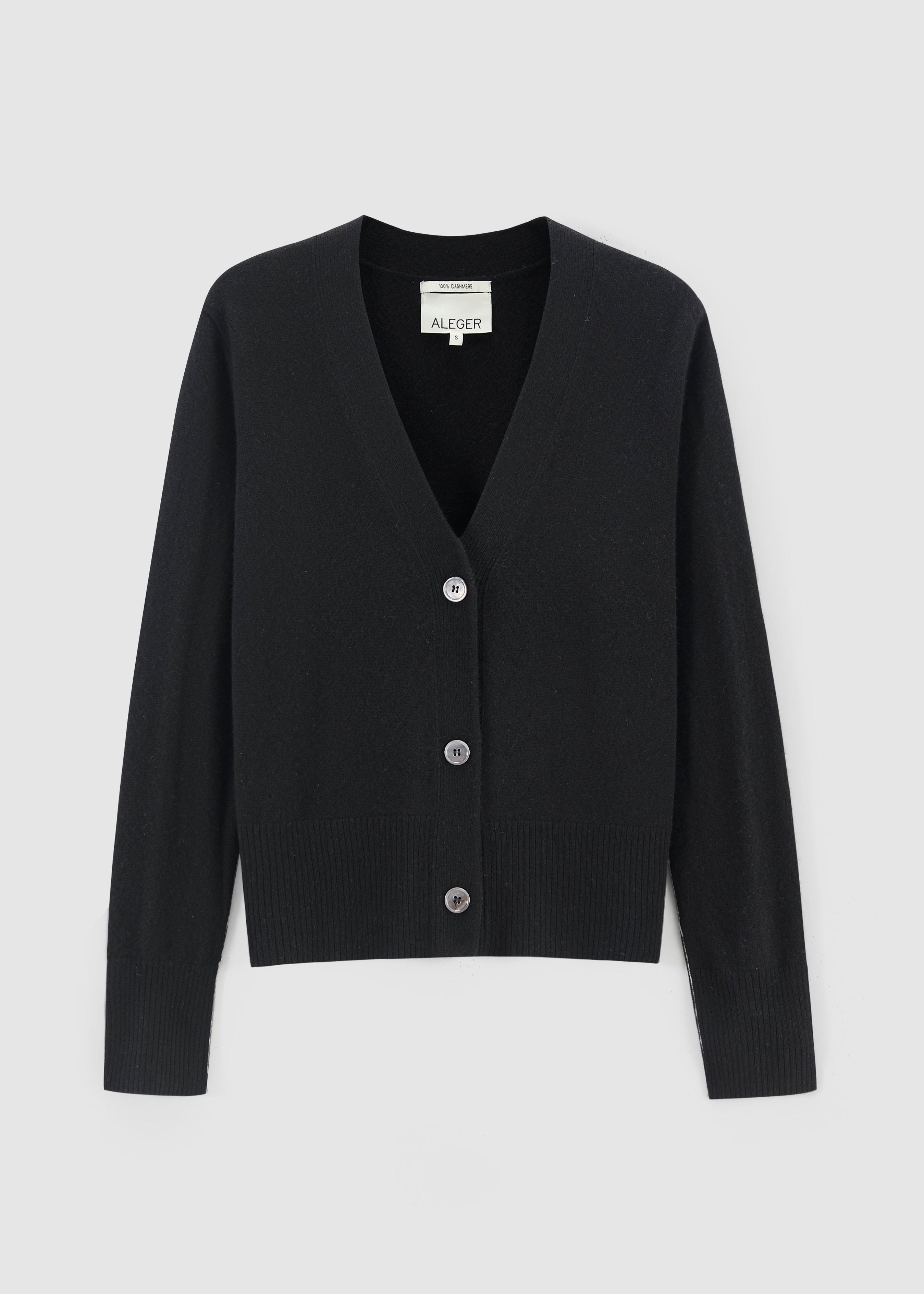 145 CASHMERE SEAM DETAIL CARDI BLK