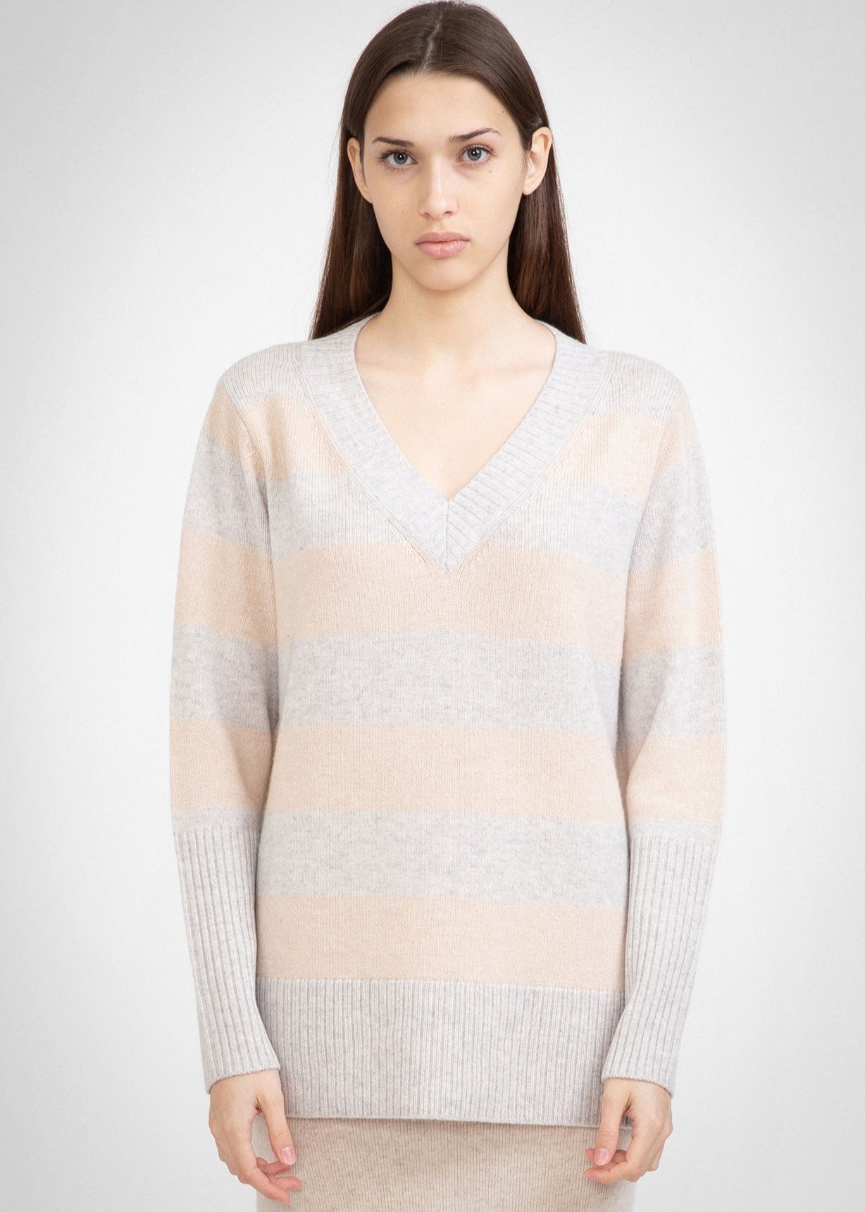 N.104 WIDE STRIPE DEEP V NECK - Only XS,S Left