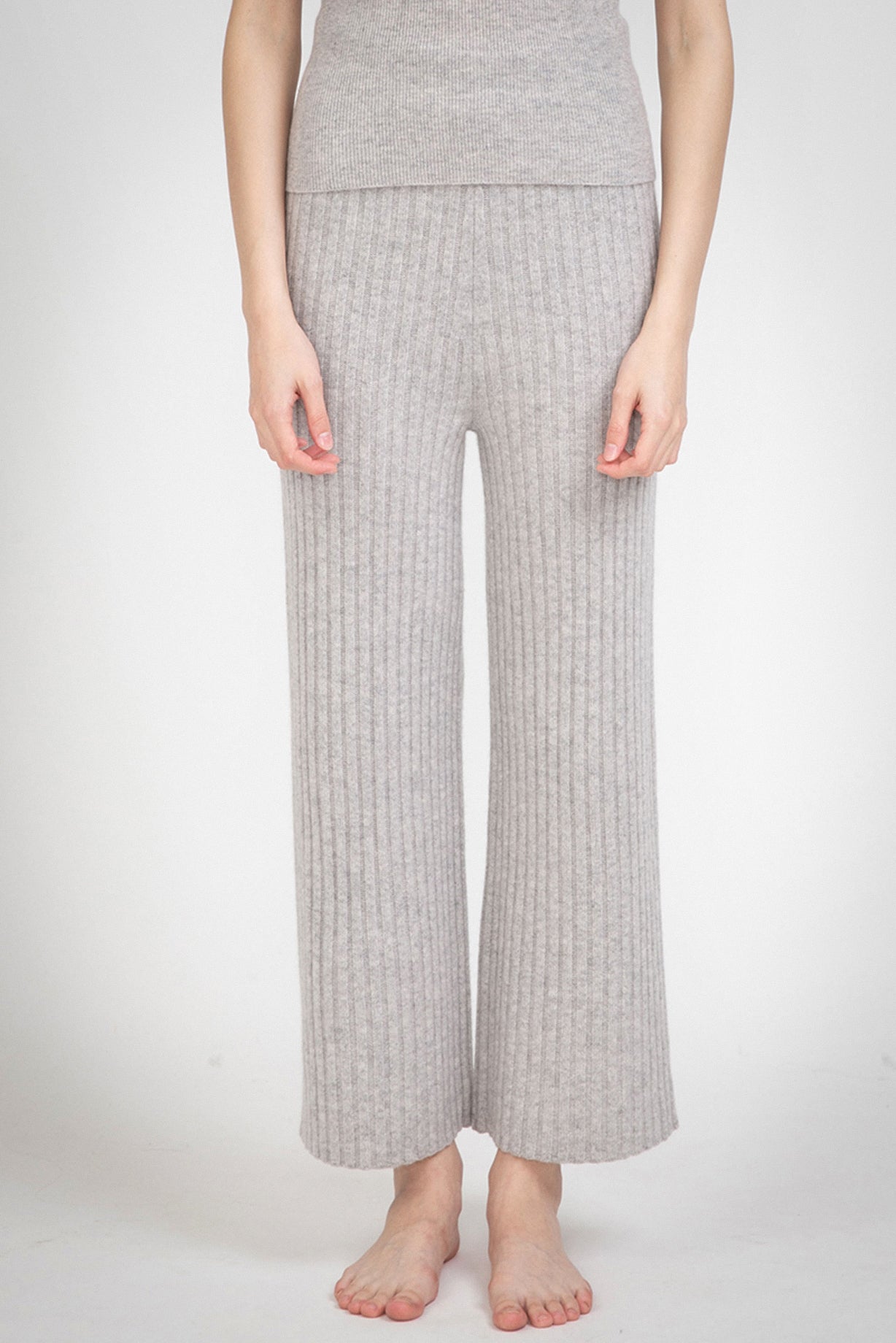 N.103 RIBBED WIDE LEG PANT