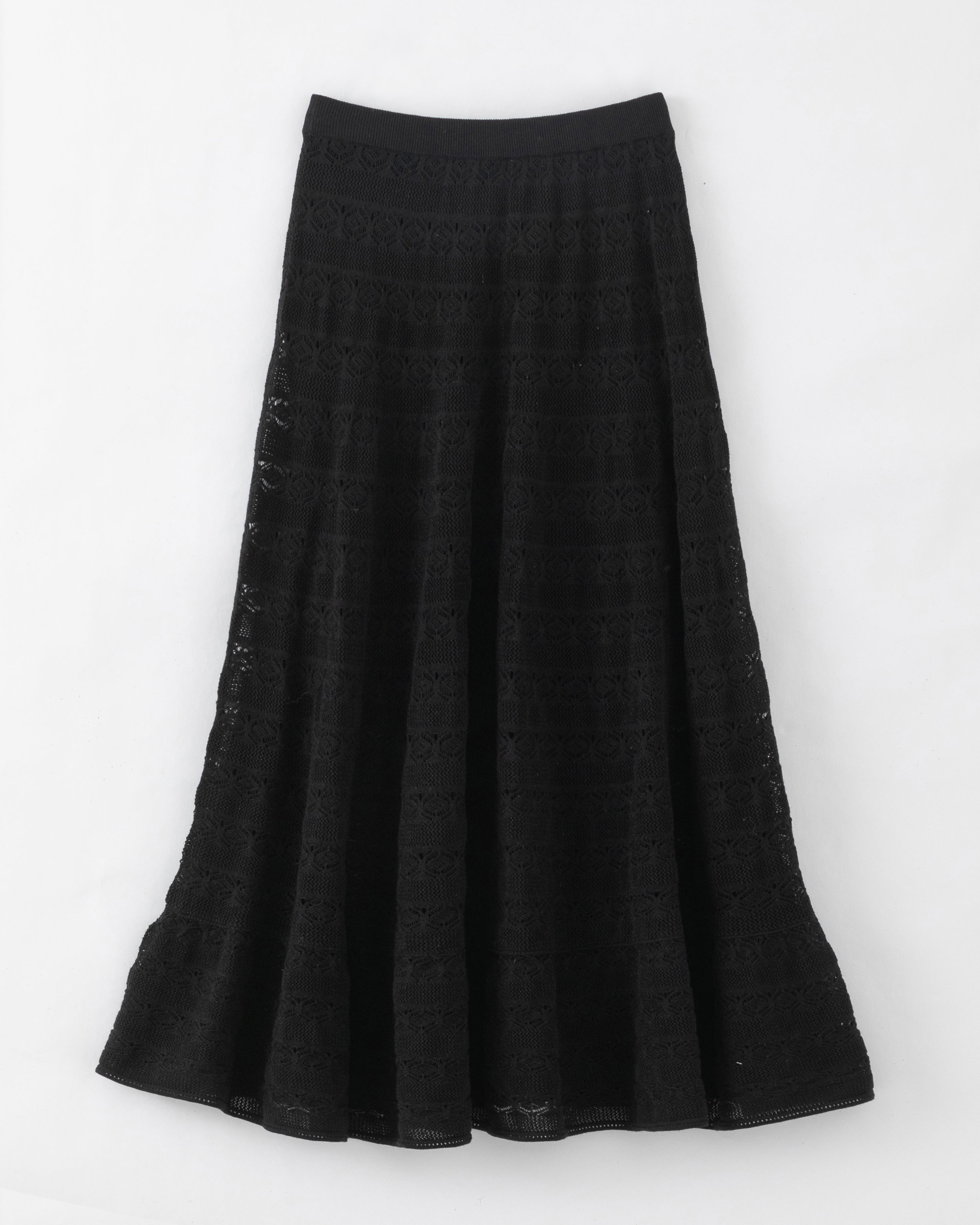 N.2267 FLARED LACE SKIRT: BLACK STAR