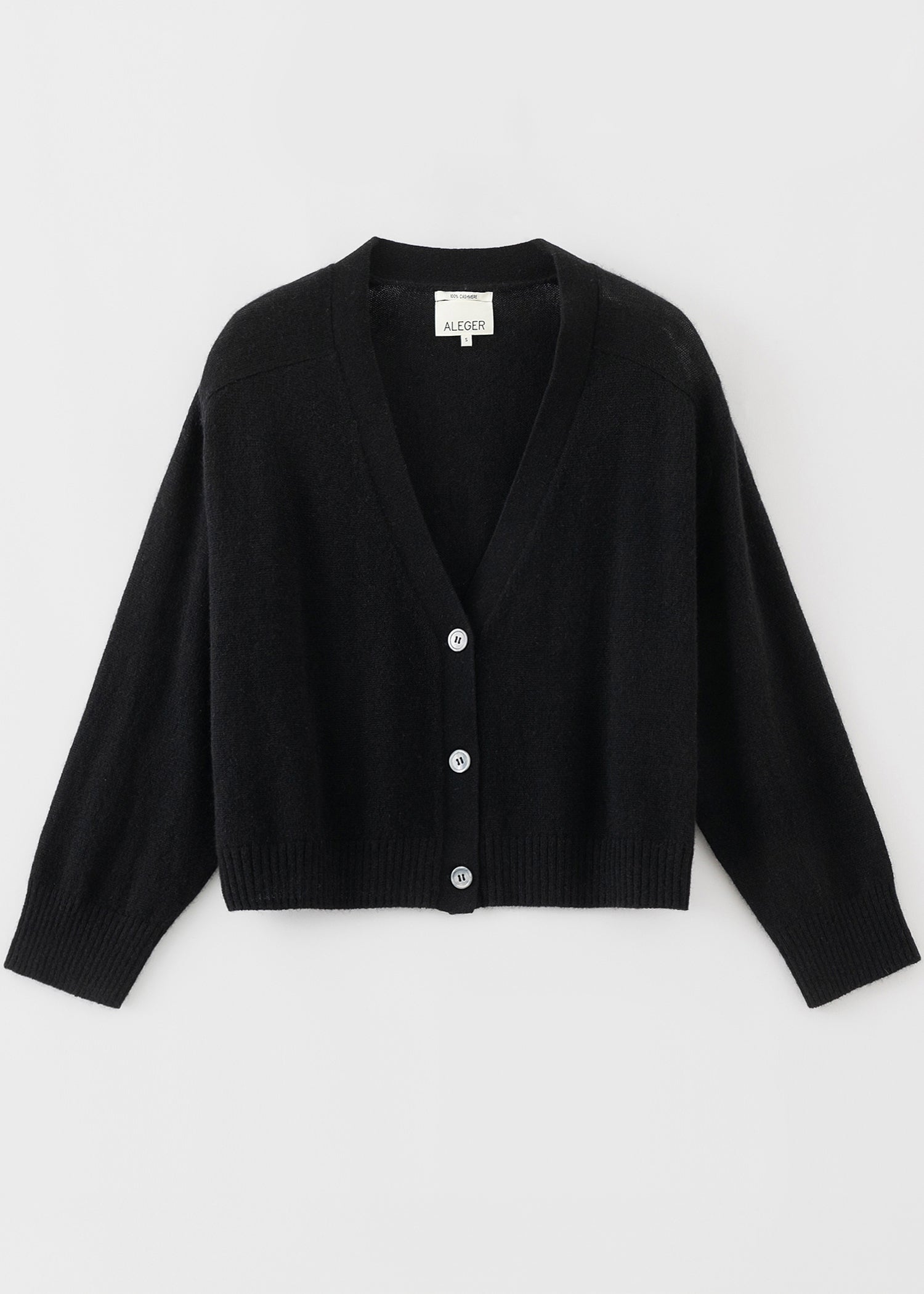 275 CASHMERE FEATHERWEIGHT CARDI BLK