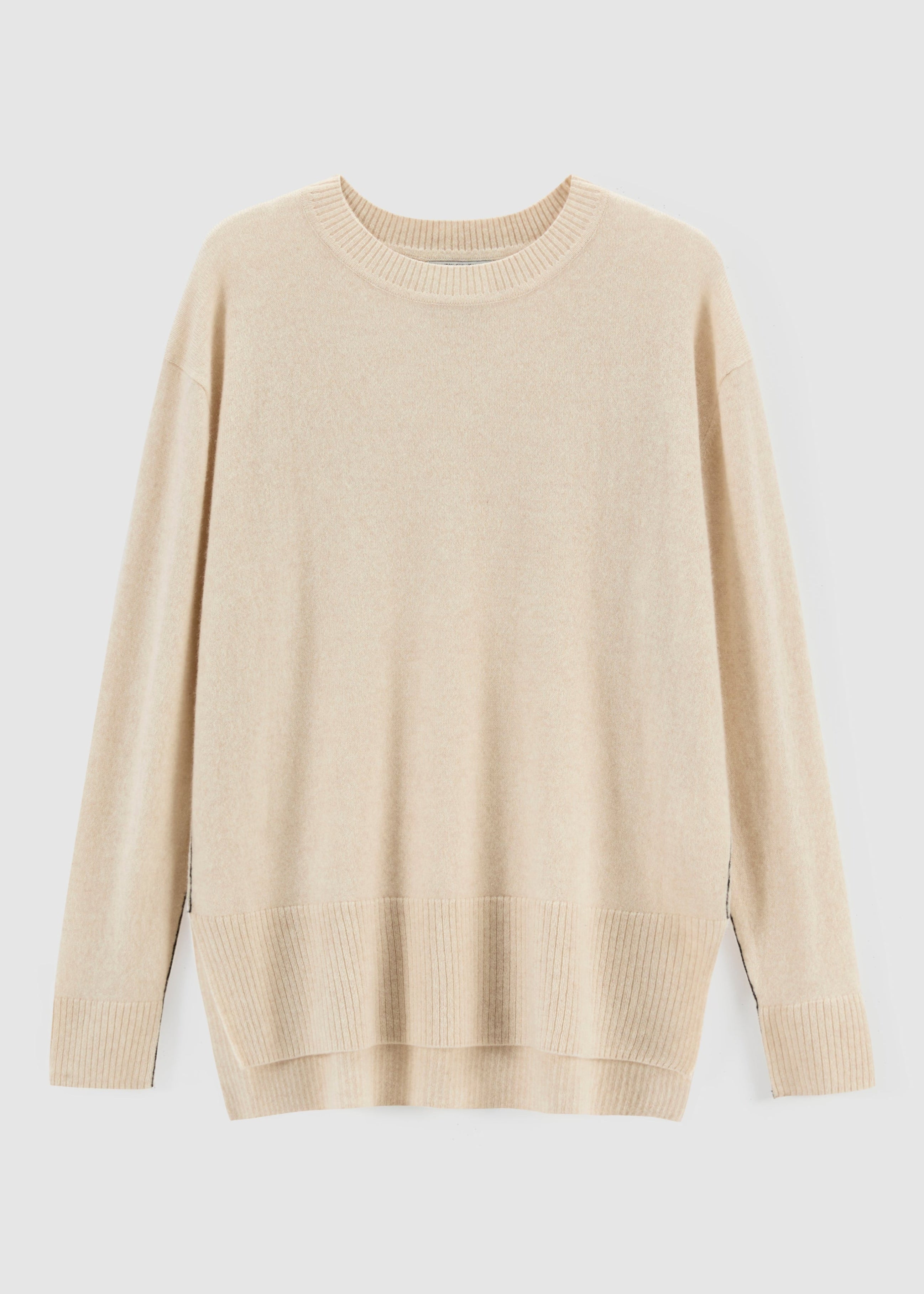 284 CASHMERE OVERSIZED LONG LINE CREW PSL