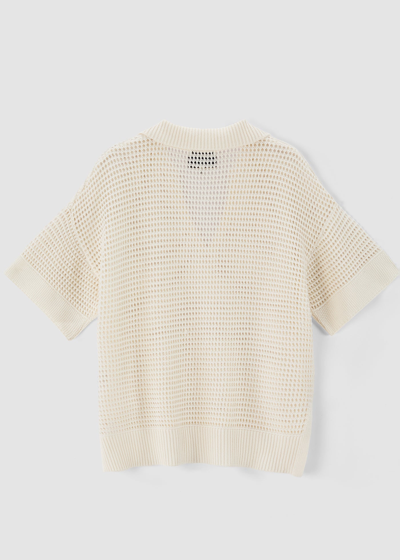 N.2305 OPEN STITCH POLO: IVORY