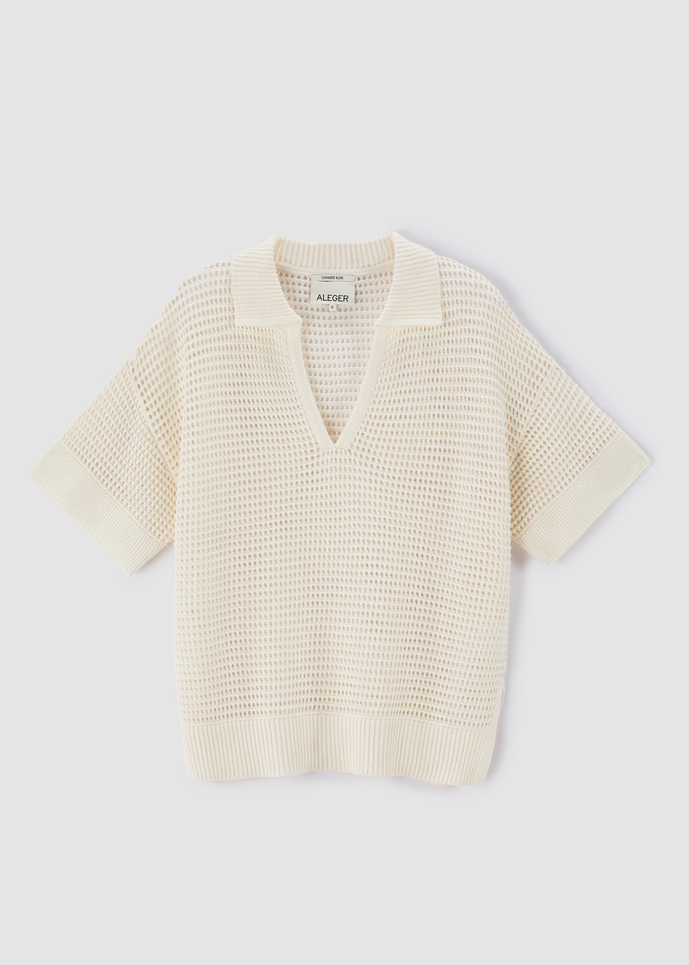 N.2305 OPEN STITCH POLO: IVORY