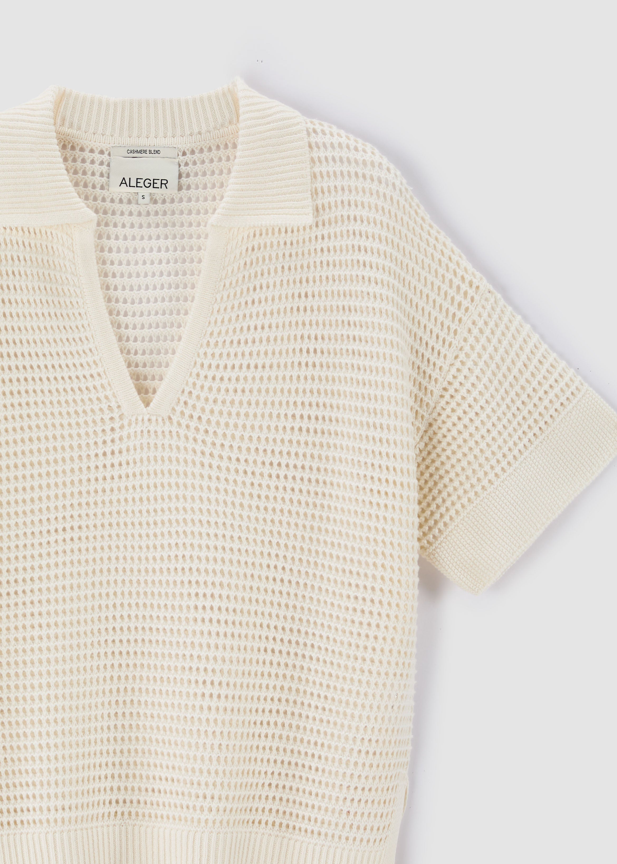 N.2305 OPEN STITCH POLO: IVORY