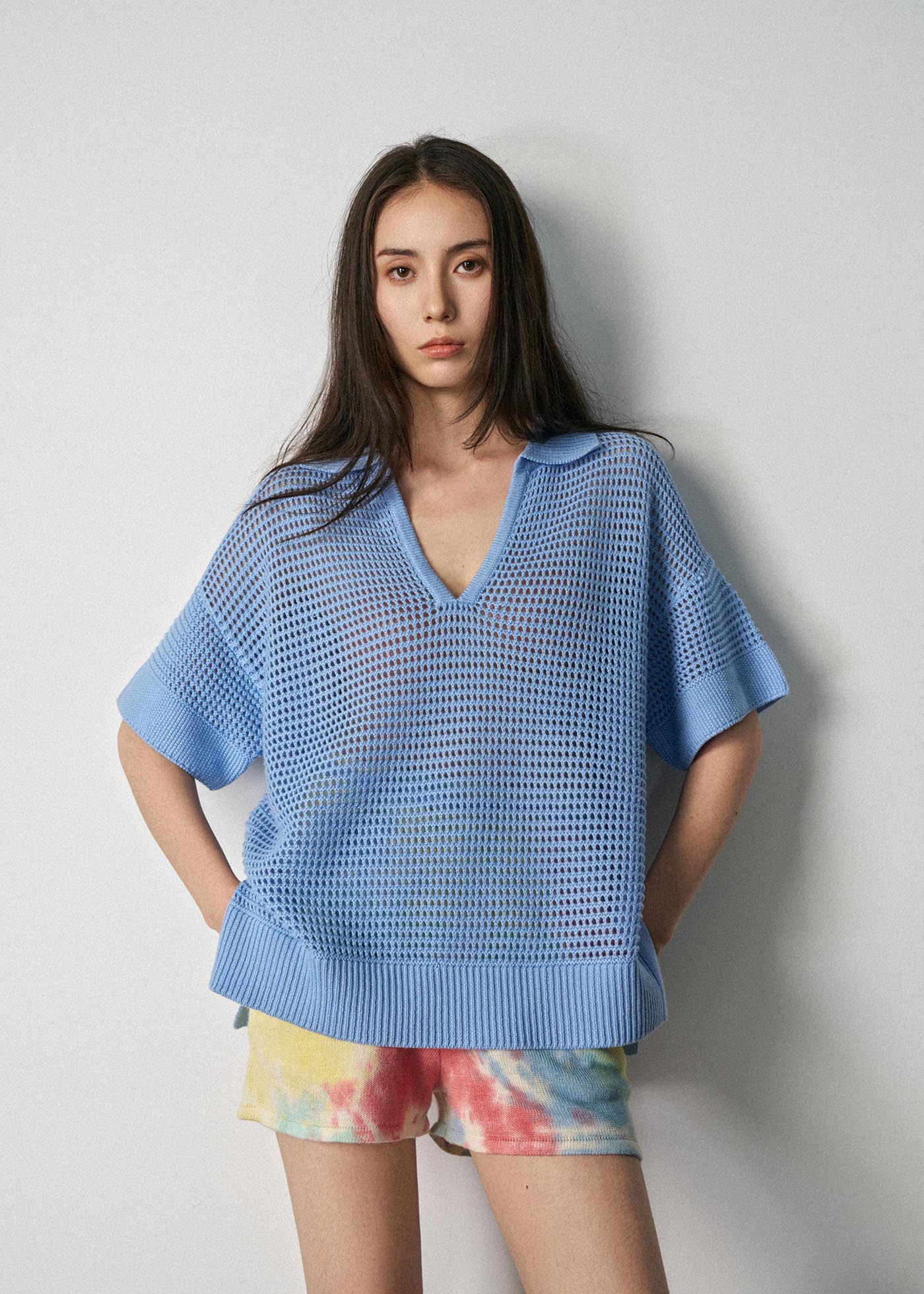N.2305 OPEN STITCH POLO: SURF