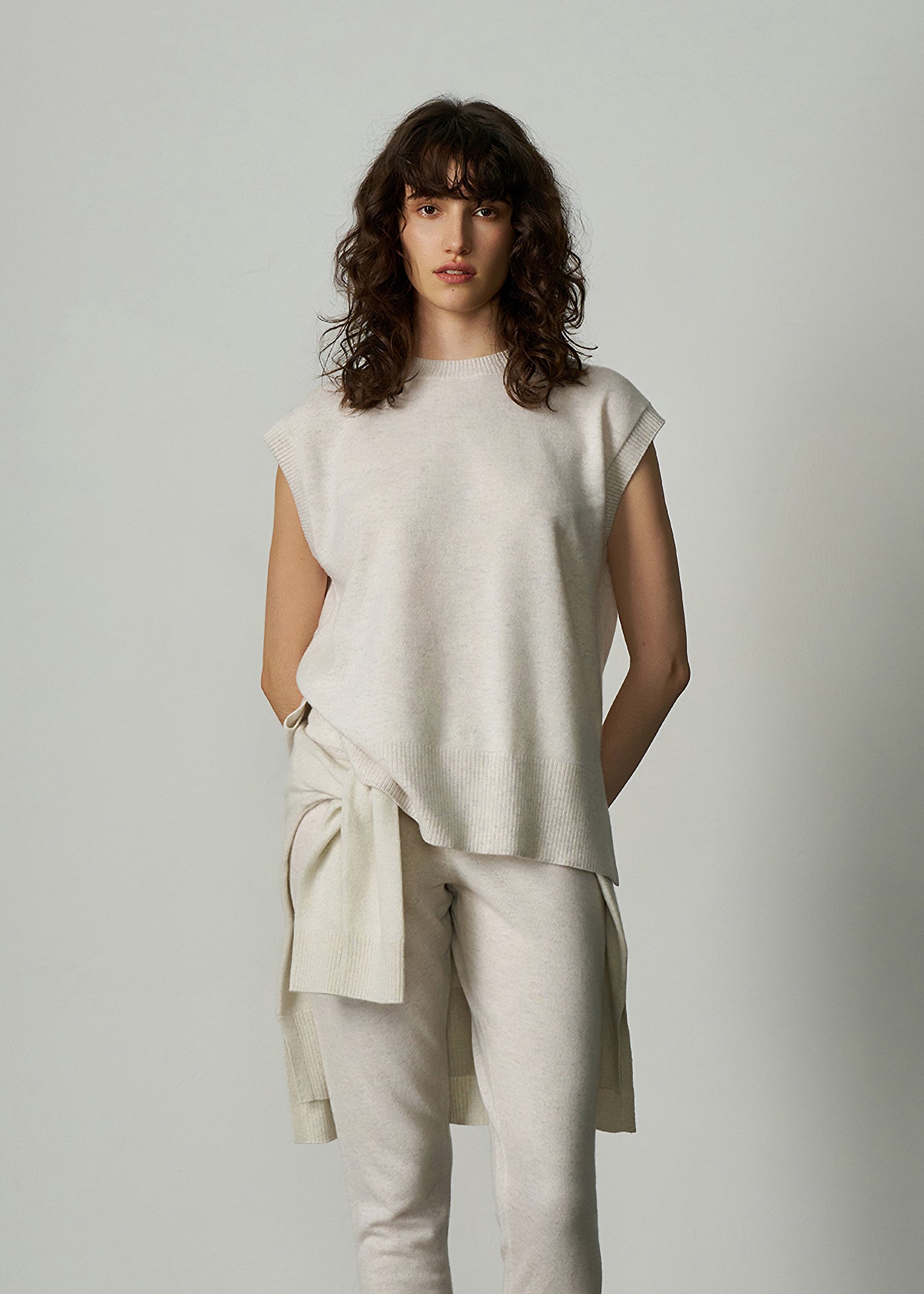 N.345 CASHMERE LONG LINE TANK