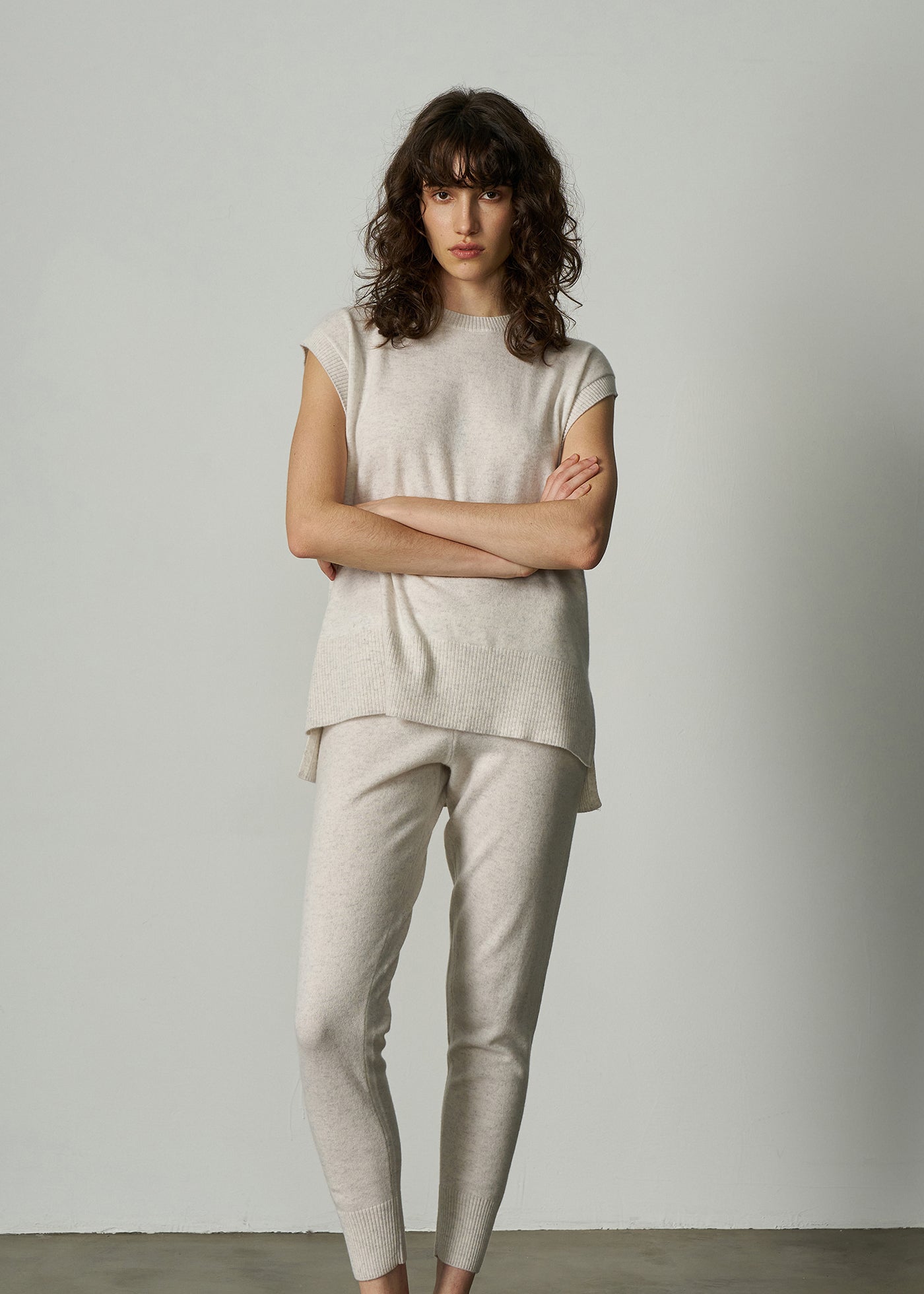 N.345 CASHMERE LONG LINE TANK
