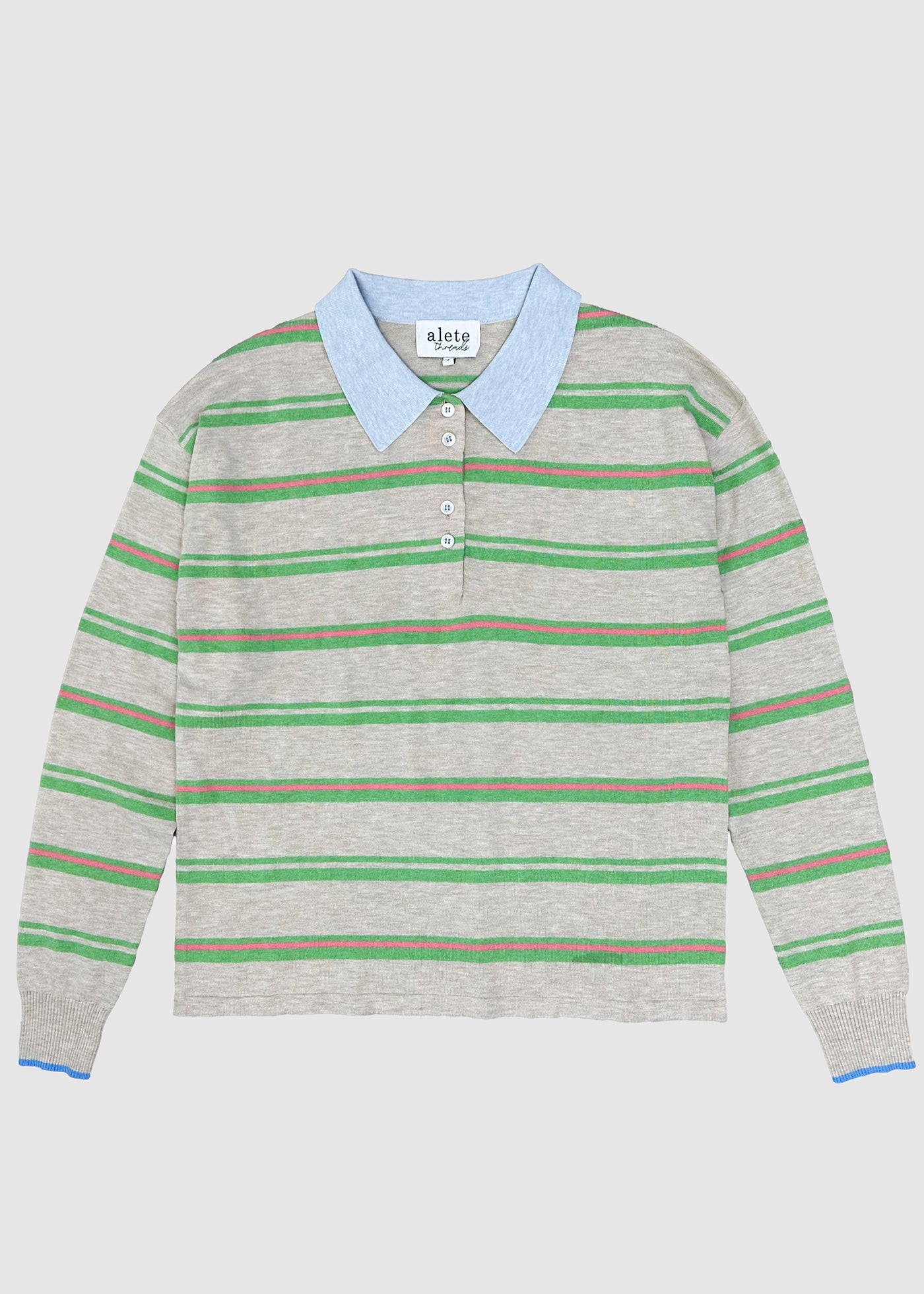 STRIPE POLO LIN