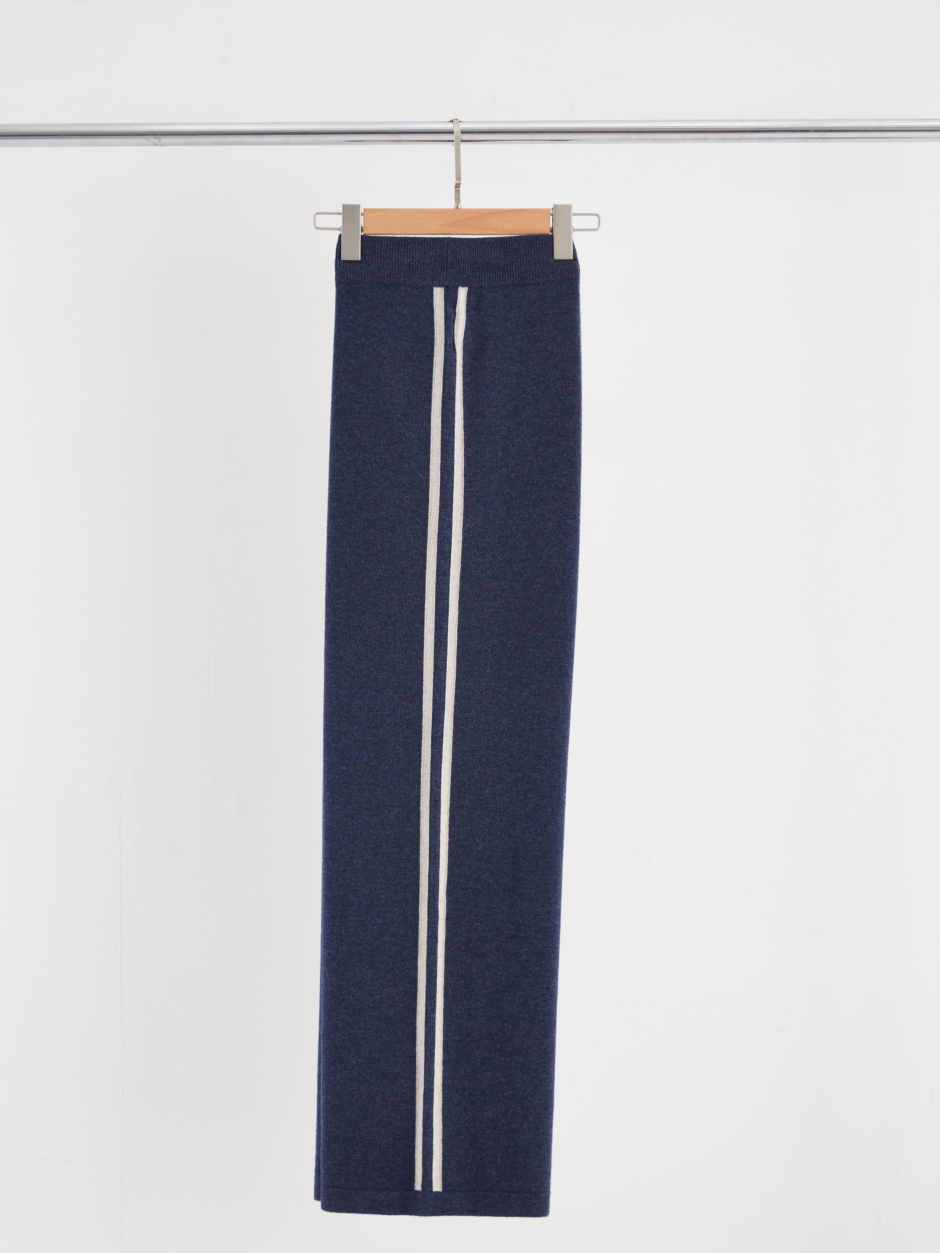 N.56 CASHMERE BLEND SIDE STRIPE JOGGER - INK - S