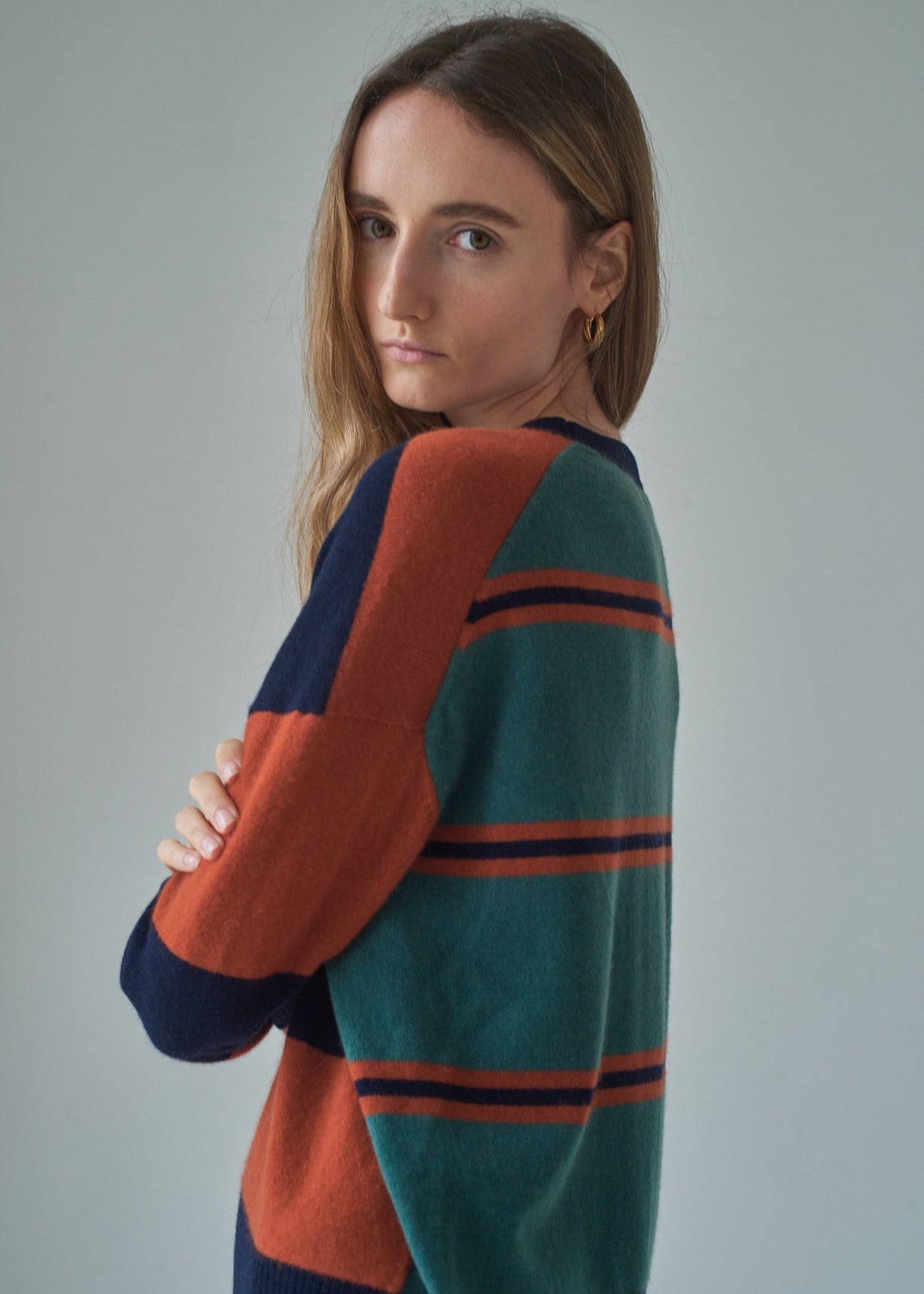 N.80 CONTRAST STRIPE CREW - Only XS,M Left