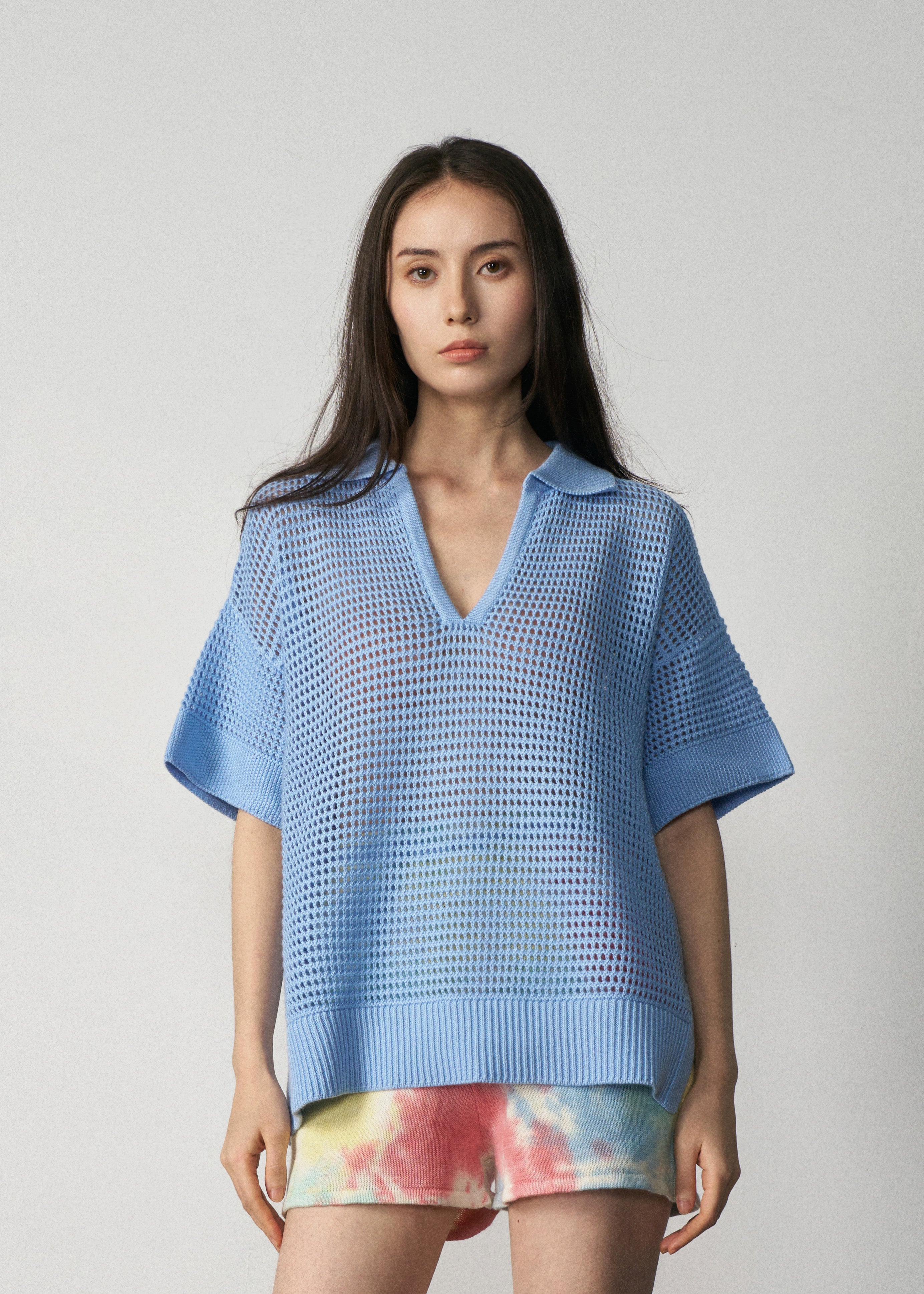 N.2305 OPEN STITCH POLO: SURF