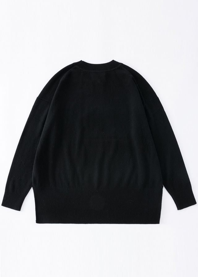 N.284 CASHMERE OVERSIZED LONG LINE CREW