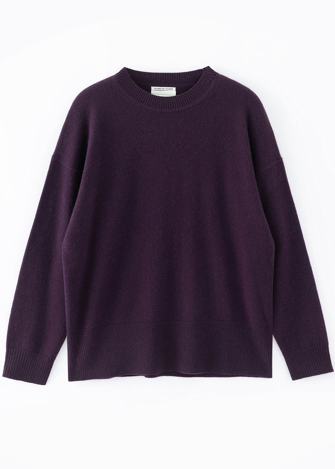 N.20 CASHMERE BLEND OVERSIZE CREW DEEP BERRY