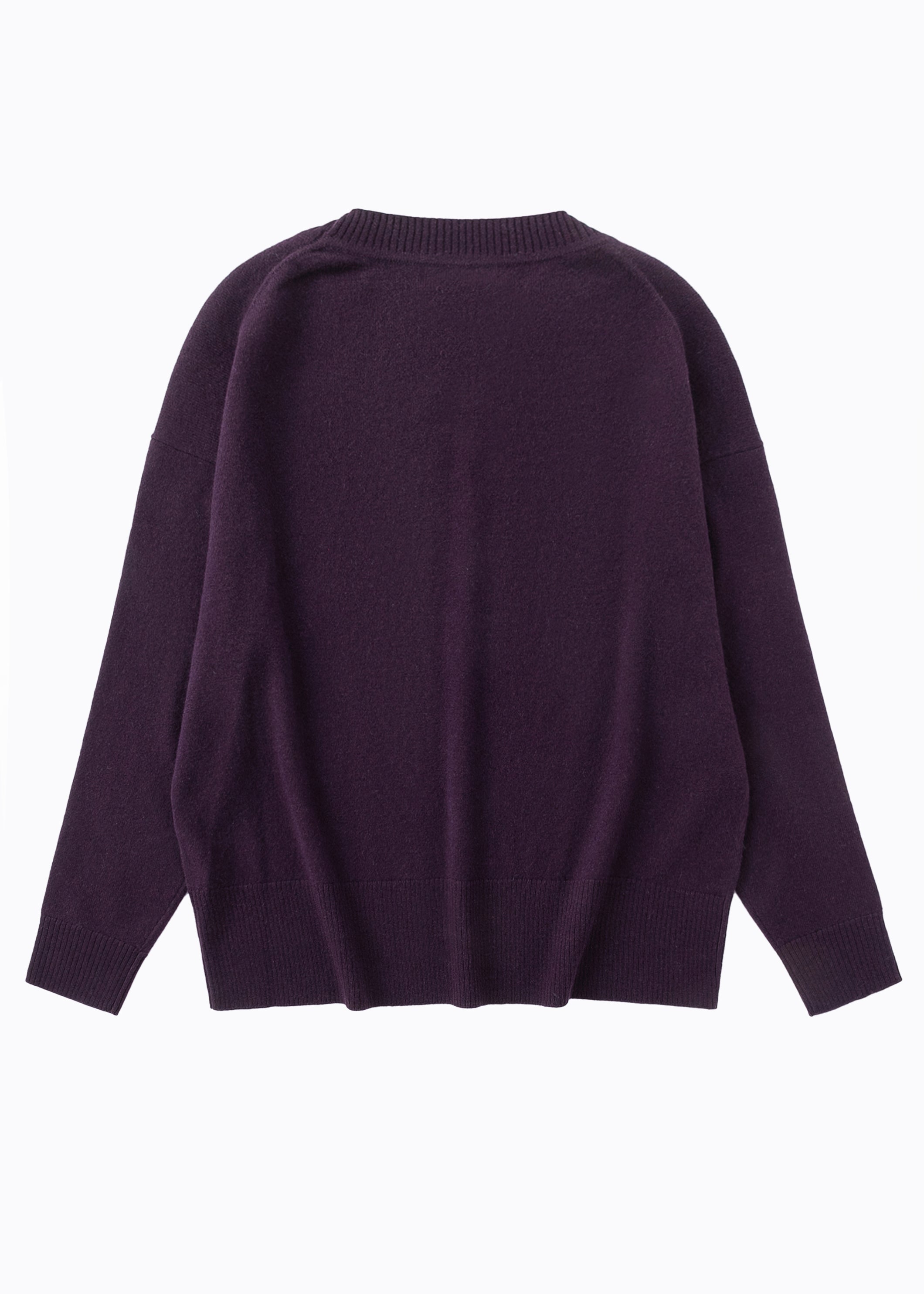 N.20 CASHMERE BLEND OVERSIZE CREW DEEP BERRY
