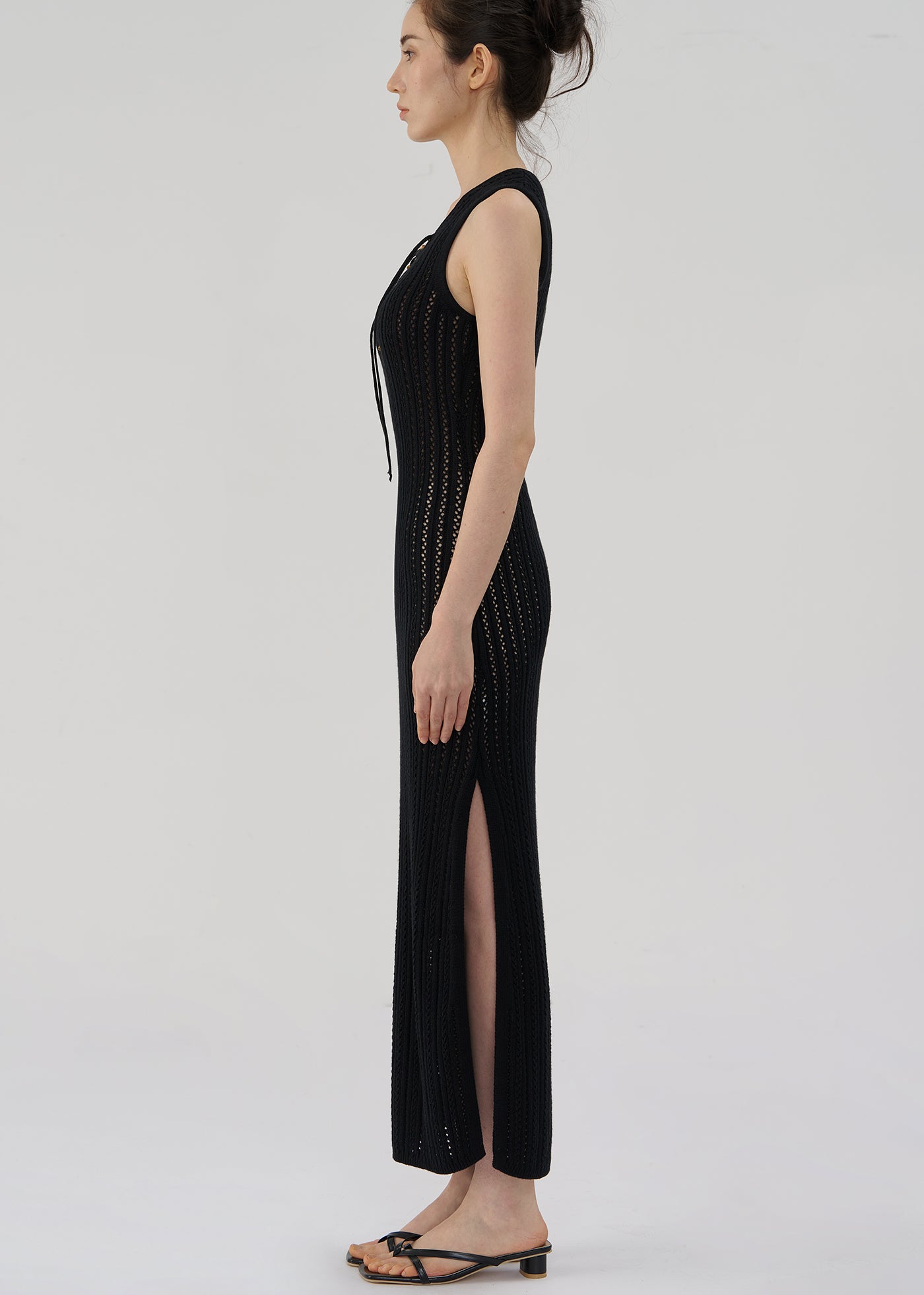 N.298 LACE RIBBED CAMI DRESS
