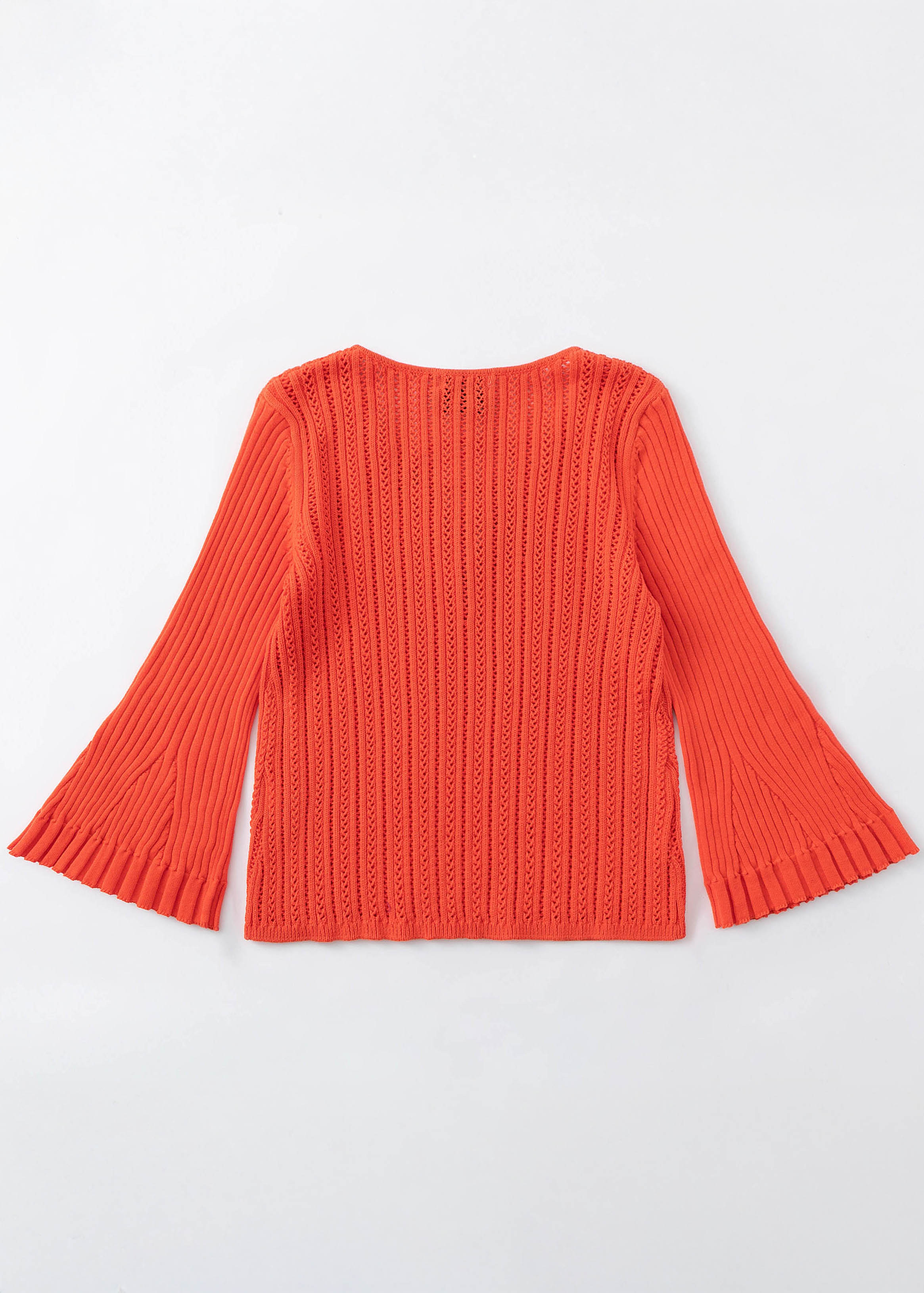 N.300 LACE FRONT FLARED SLEEVE TOP