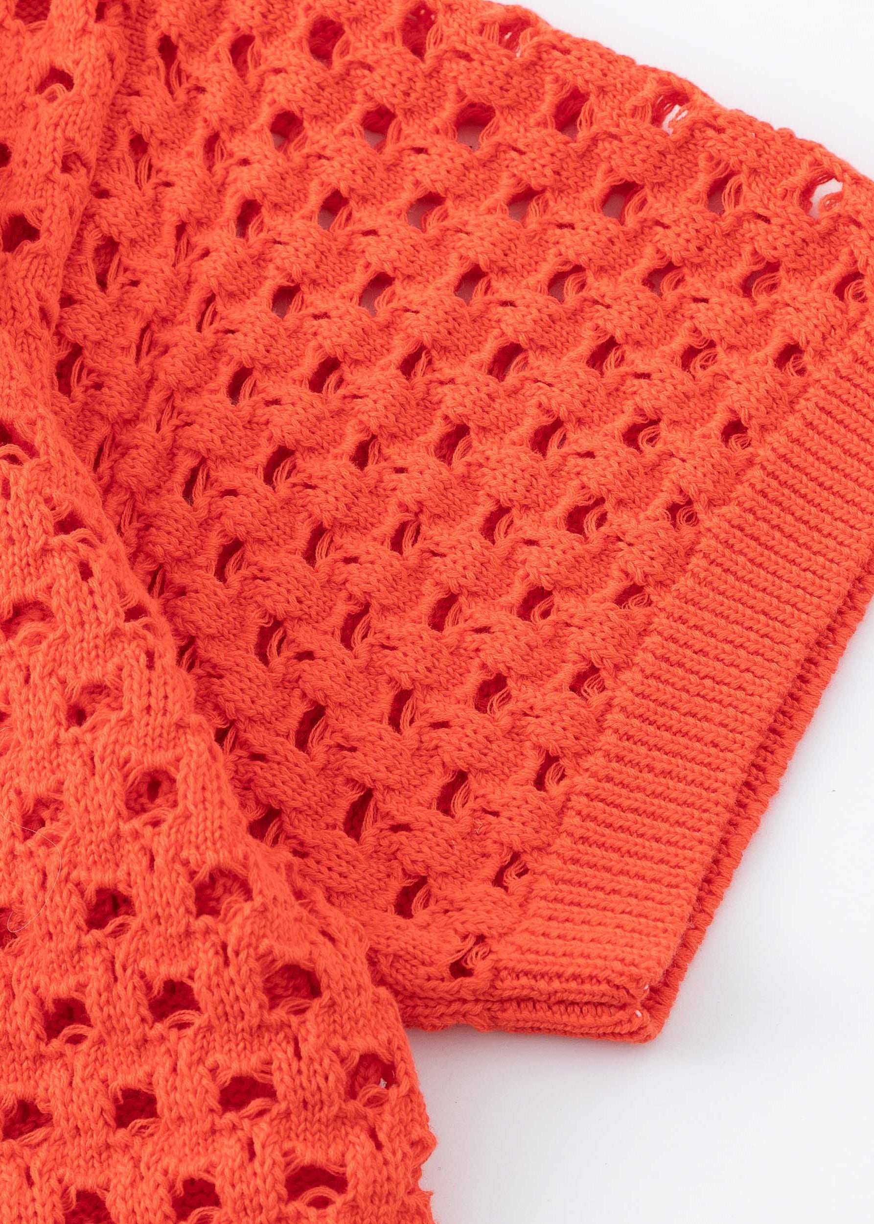N.303 OVERSIZED OPEN KNIT POLO