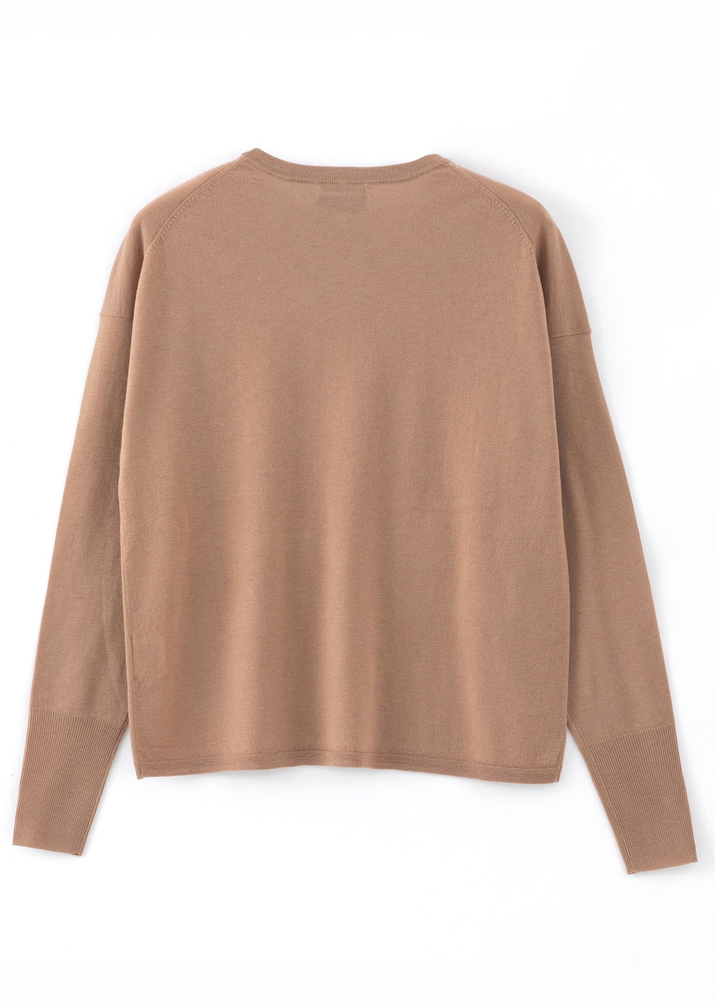 N.316 CASHMERE BLEND TULIP SLEEVE TOP SPICE