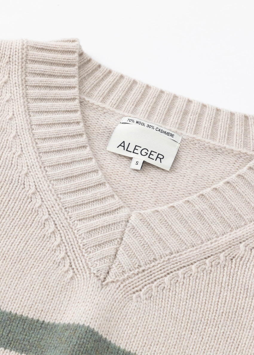 N.327 MULTI STRIPE V NECK