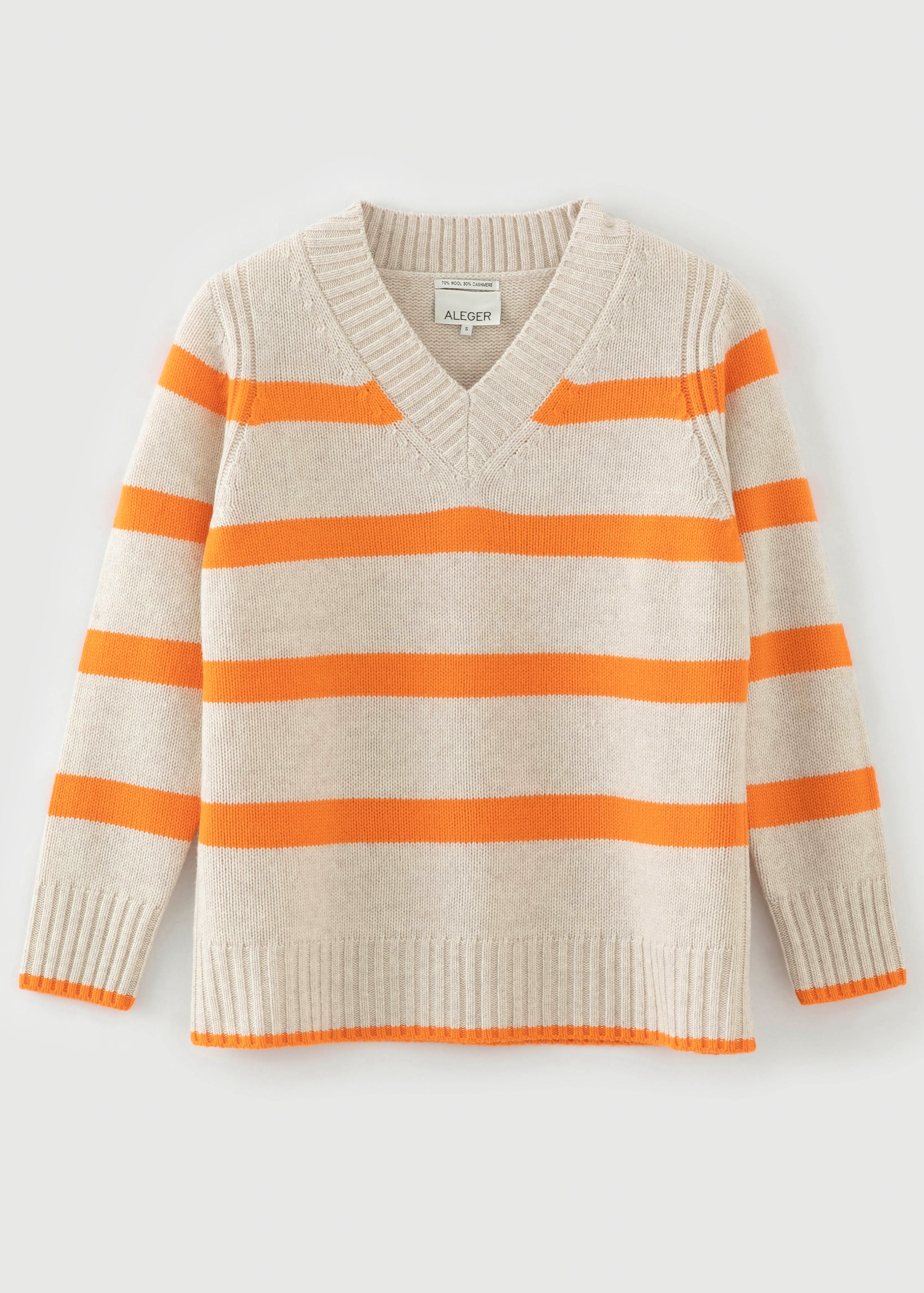 N.327 MULTI STRIPE V NECK