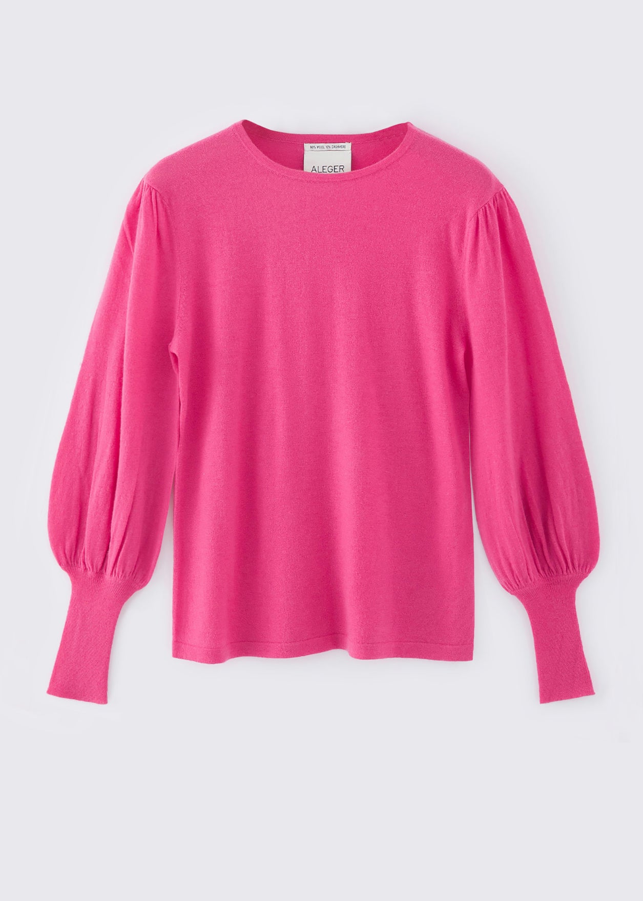 N.33 CASHMERE BLEND BELL SLEEVE TOP FUSHIA