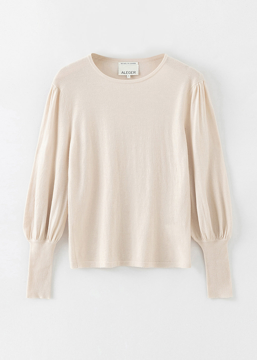 N.33 CASHMERE BLEND BELL SLEEVE TOP WINTER WHITE