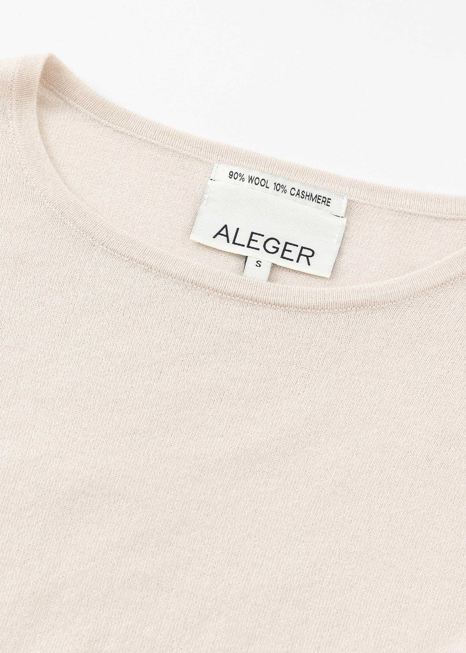 N.33 CASHMERE BLEND BELL SLEEVE TOP WINTER WHITE