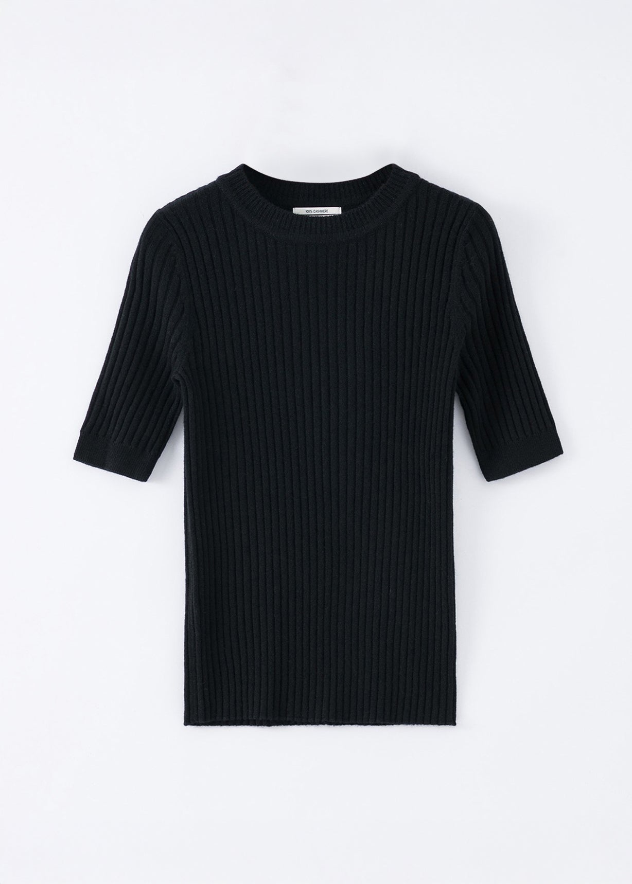 T-shirt à manches courtes 100 % cachemire N.48 ALEGER - NOIR