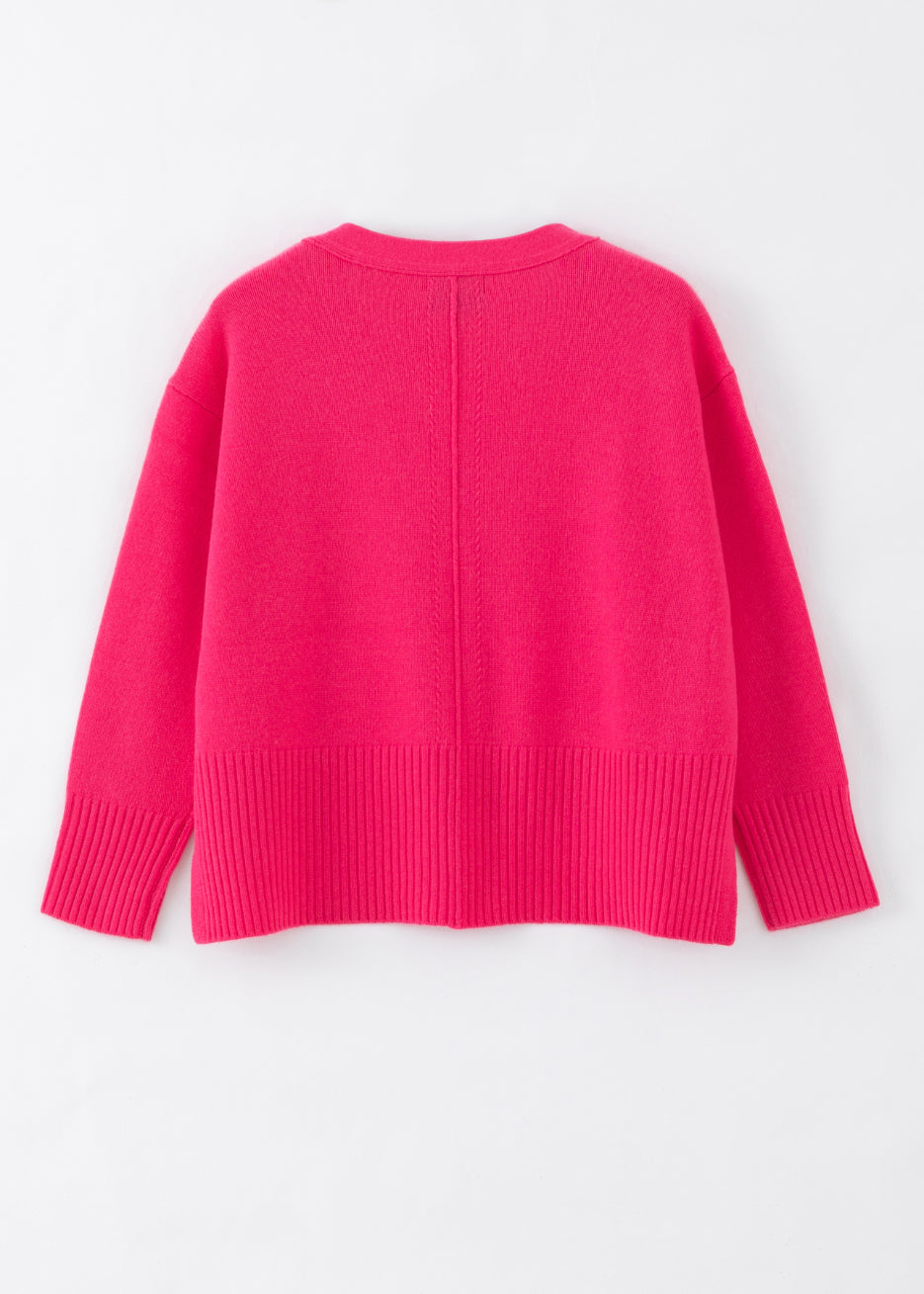 N.99 CASHMERE BLEND OVERSIZED CARDIGAN PINK FLASH