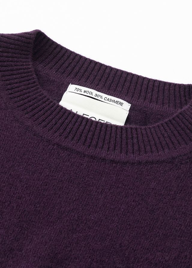 N.20 CASHMERE BLEND OVERSIZE CREW DEEP BERRY