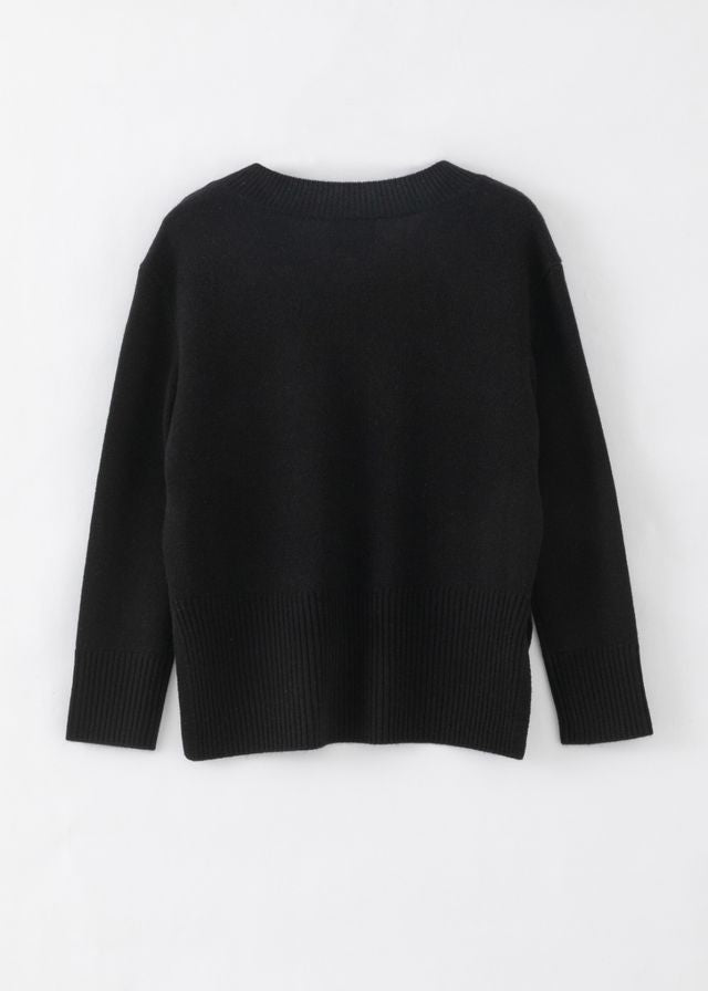 N.136 OVERSIZED V NECK BLK