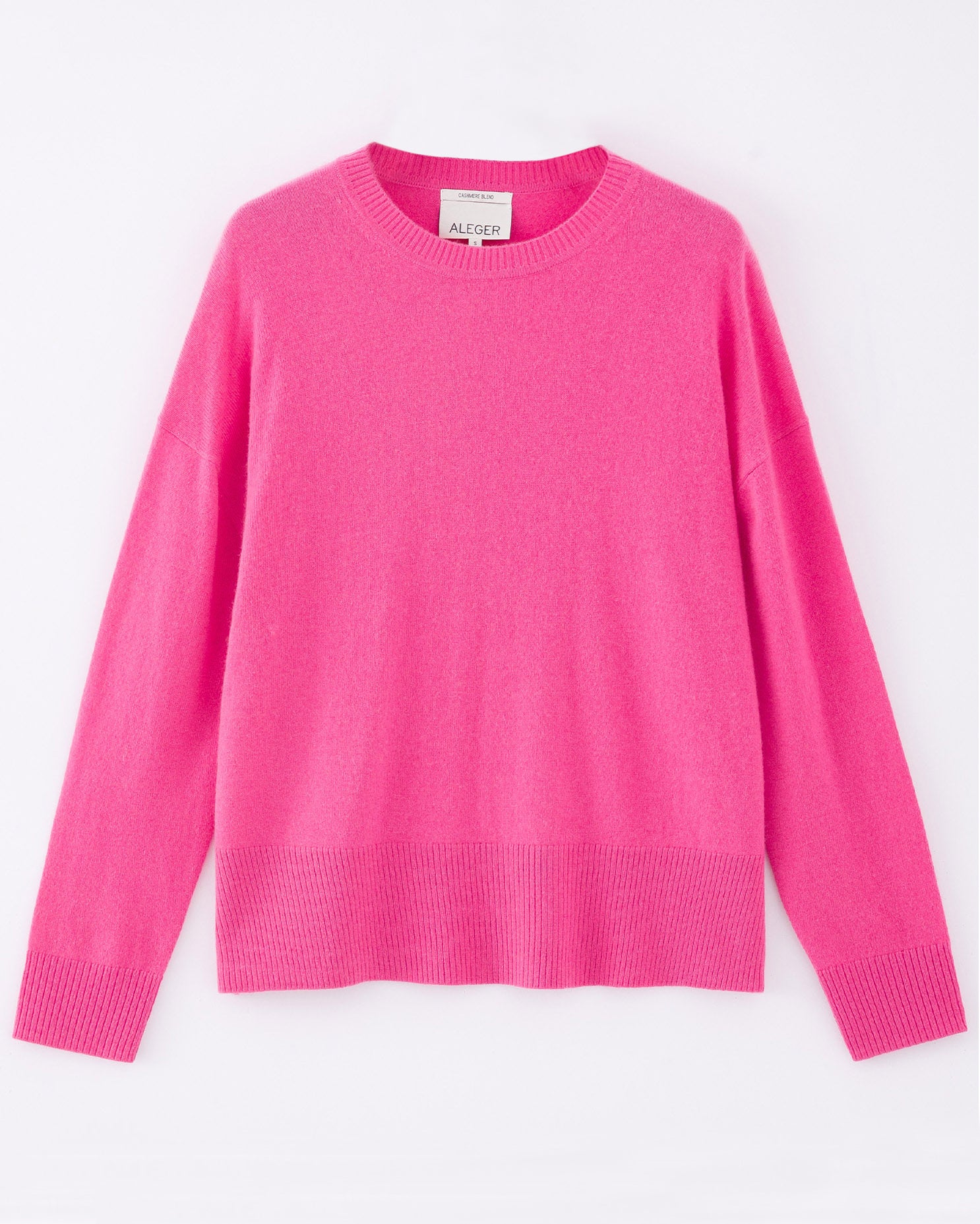 N.20  CASHMERE BLEND OVERSIZE CREW - FLASH PINK