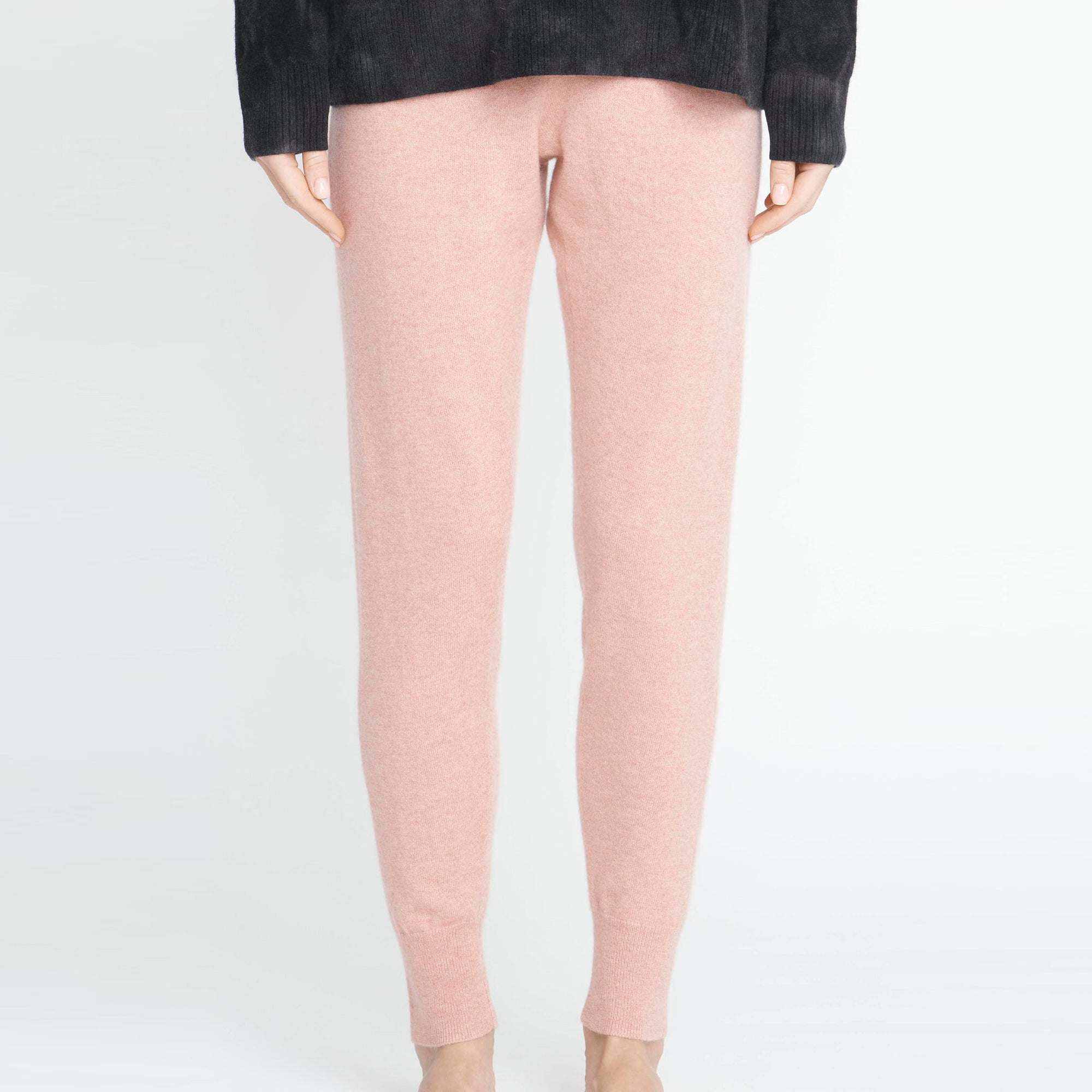 N.46 100% CASHMERE CLASSIC TRACK PANT - ROSE - Only XS, S Left