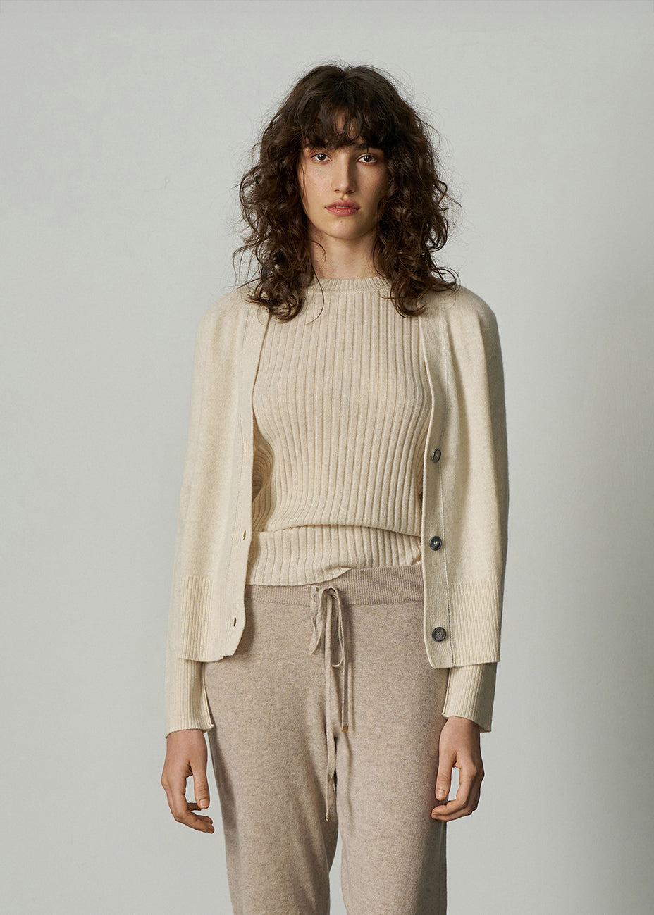 145 CASHMERE SEAM DETAIL CARDI PSL