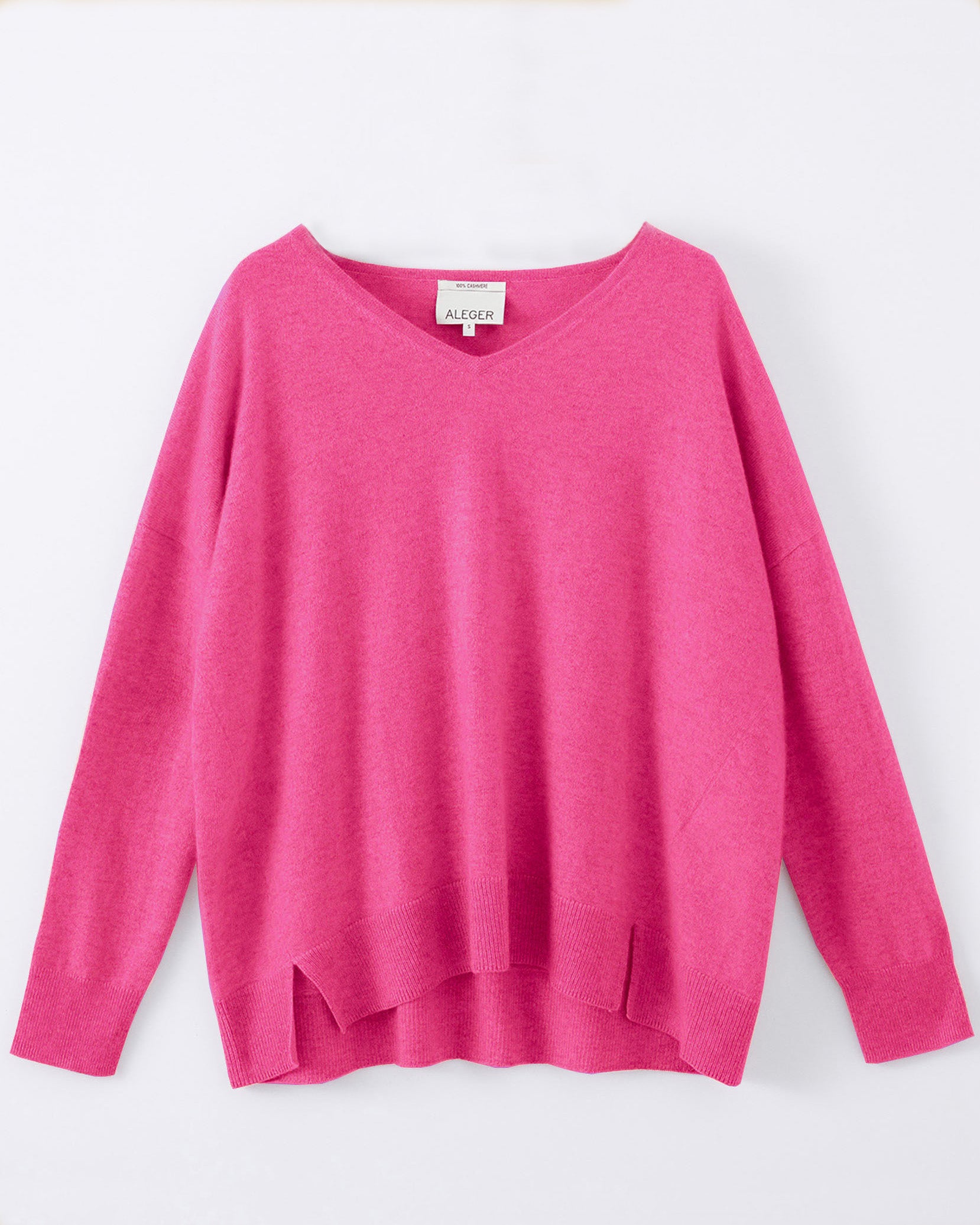 N.29 CASHMERE BLEND OVERSIZED V NECK - FLASH PINK