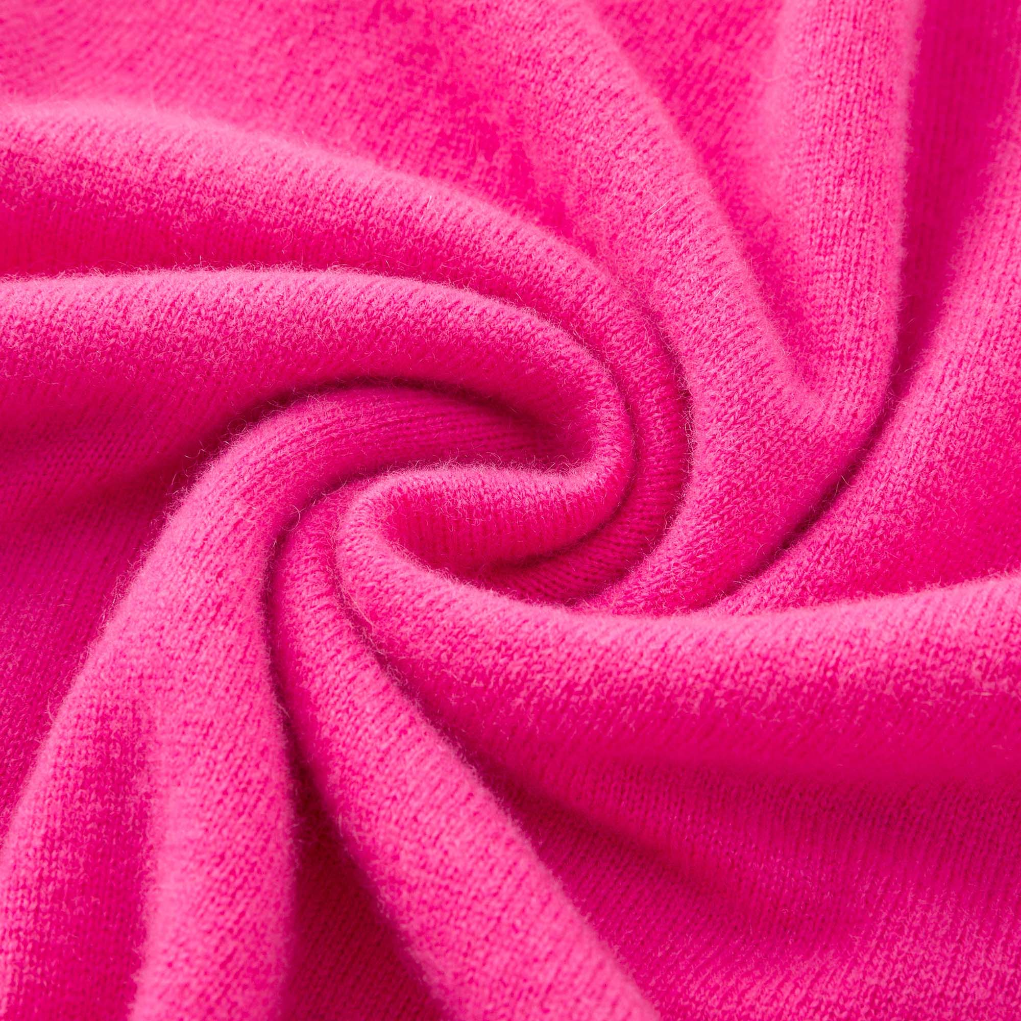 N.29 COL V OVERSIZE EN MÉLANGE DE CACHEMIRE - ROSE FLASH