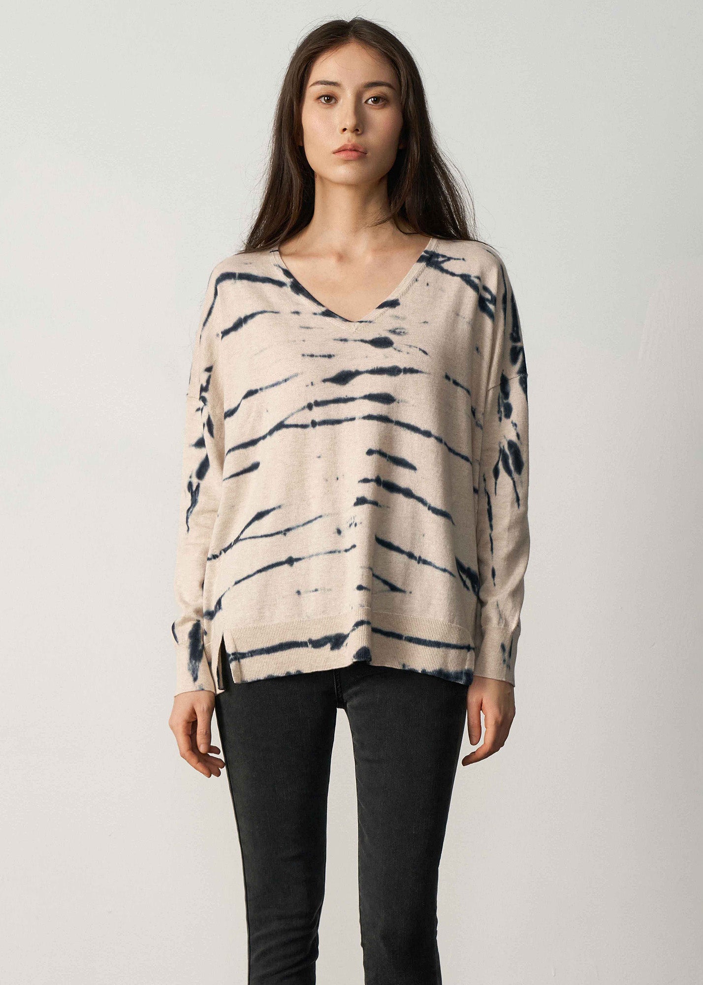 N.21 COTON PIMA + CACHEMIRE OURLET HAUT/BAS COL EN V -ANIMALE