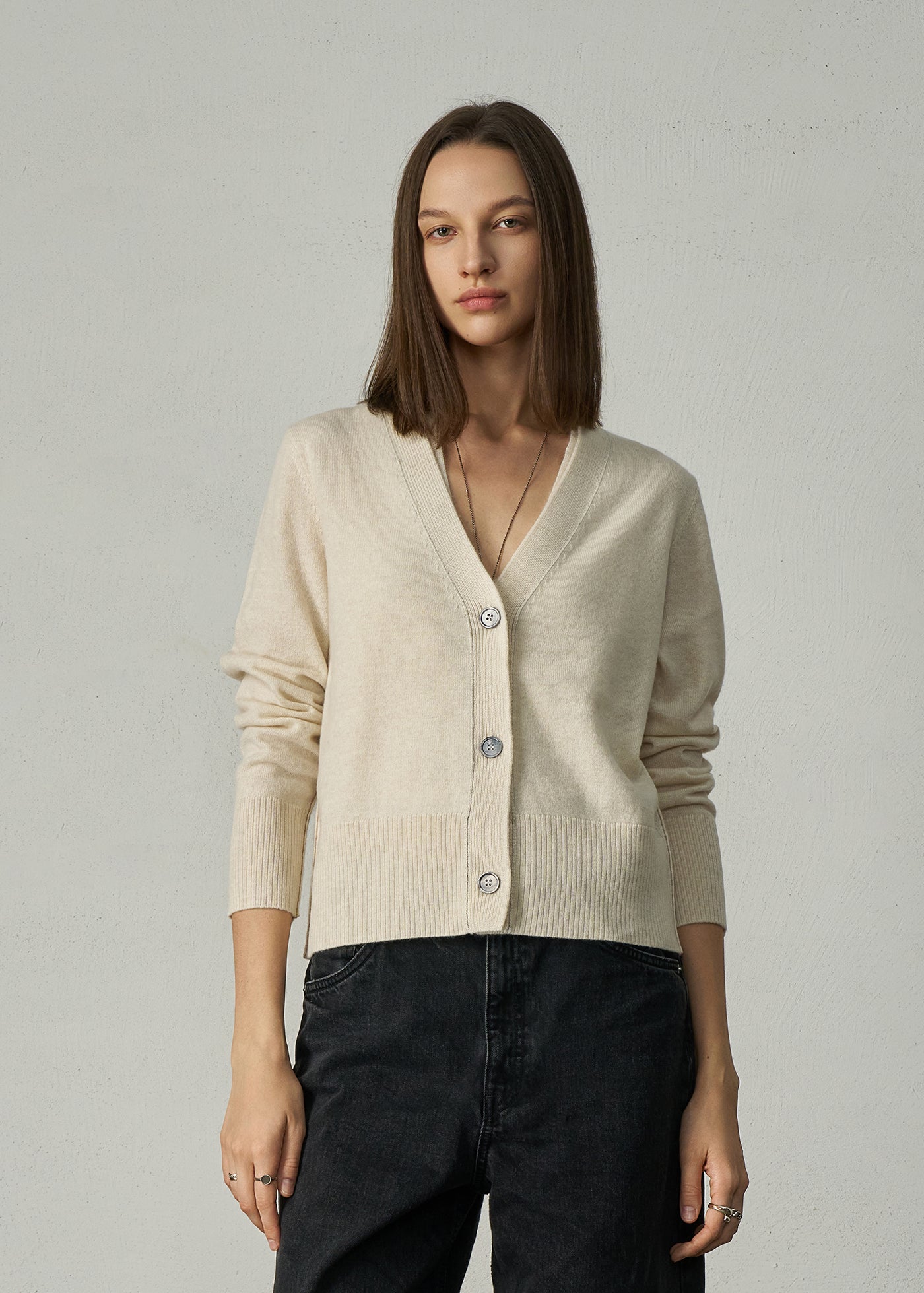 145 CASHMERE SEAM DETAIL CARDI PSL