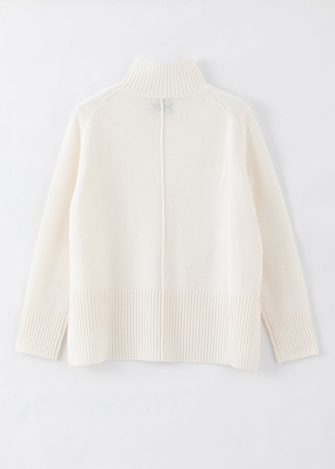 N.93 COL FUMÉE EN MÉLANGE DE CACHEMIRE AVEC MINI CÂBLE - NOIR