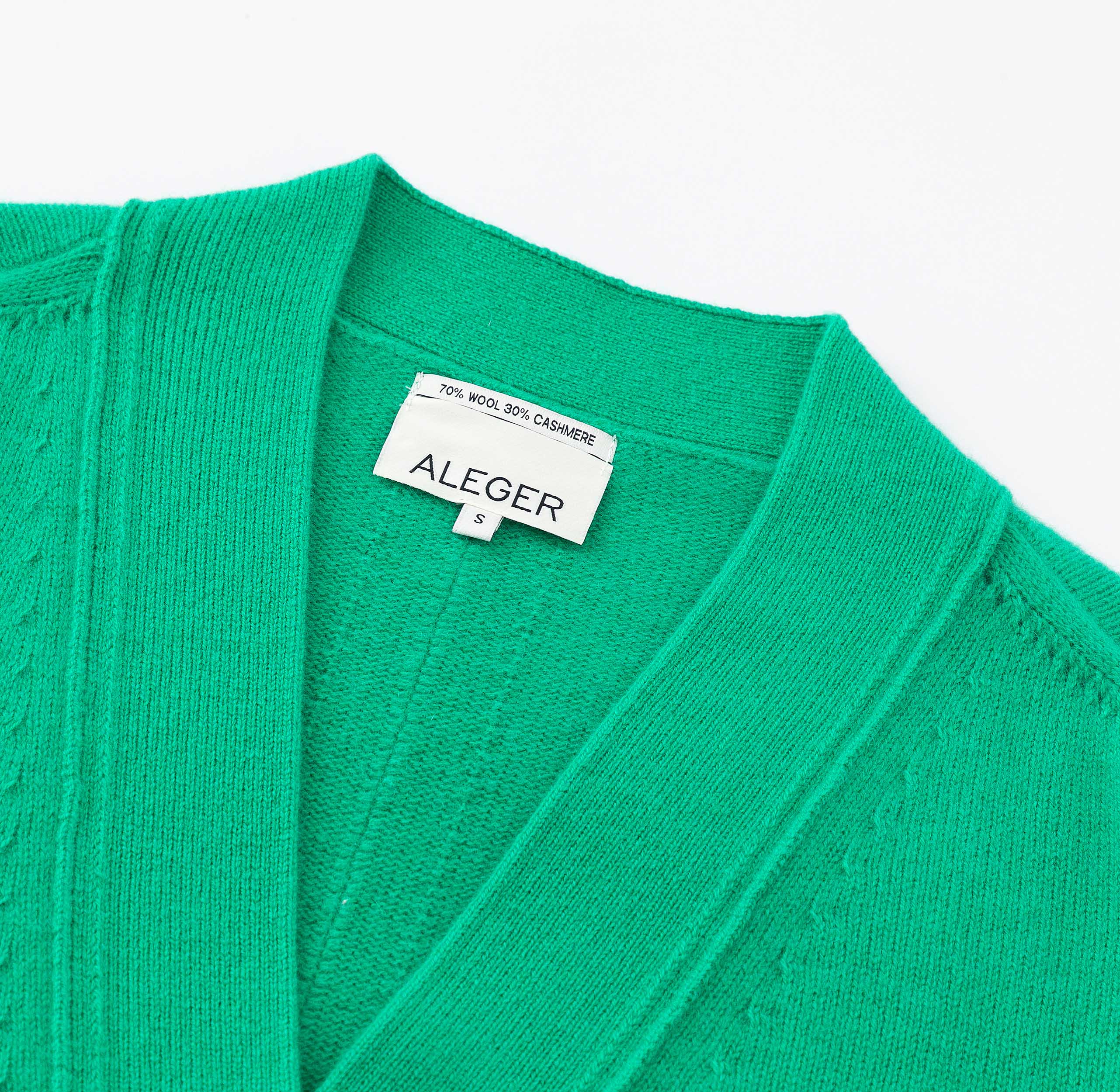 N.99 CASHMERE BLEND HI-LOW OVERSIZED 3 BTN CARDIGAN - KELLY GREEN - Only XS,L left