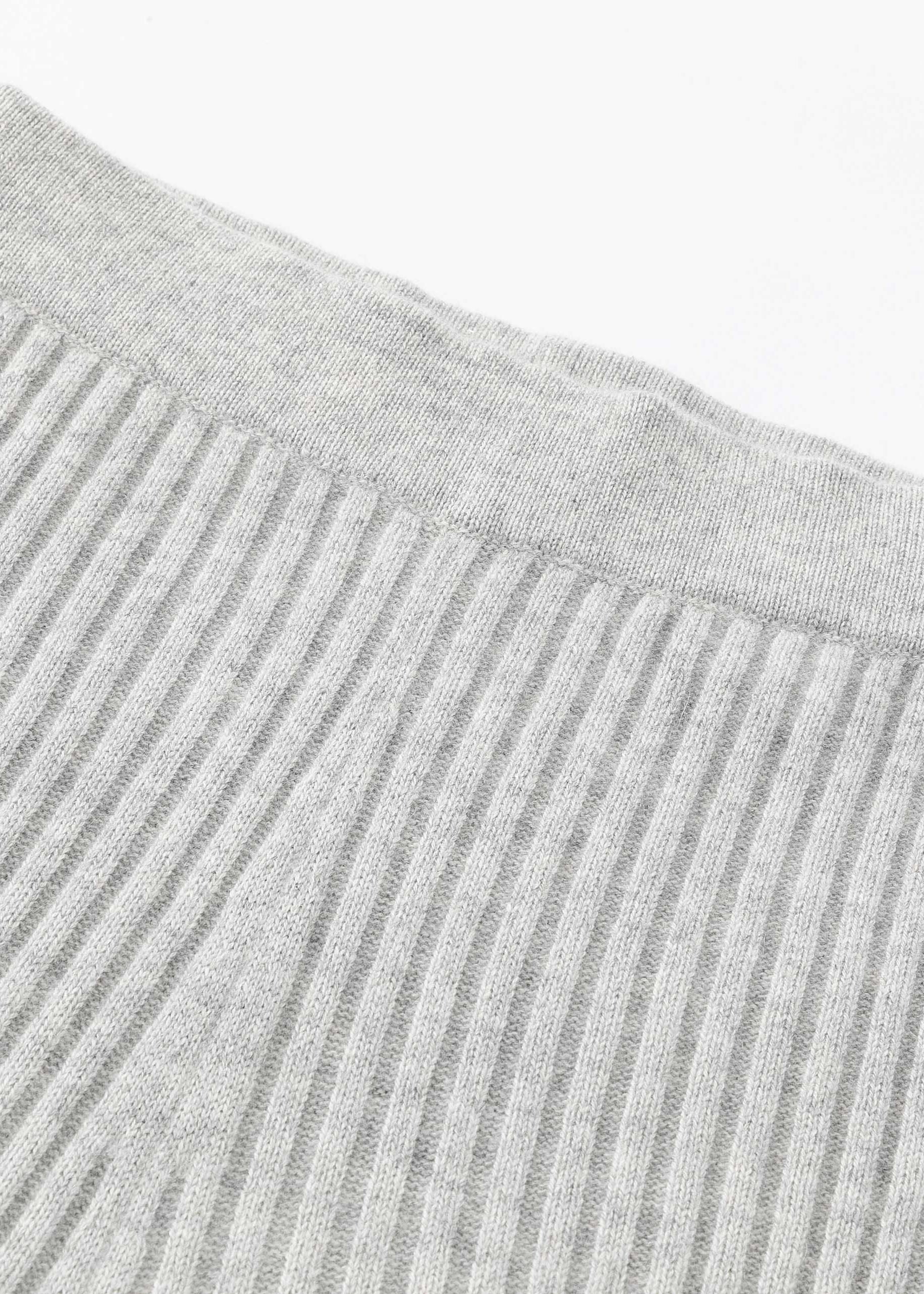 N.103 PANTALON JAMBE LARGE EN MÉLANGE DE CACHEMIRE CÔTELÉ - GRIS POLAIRE