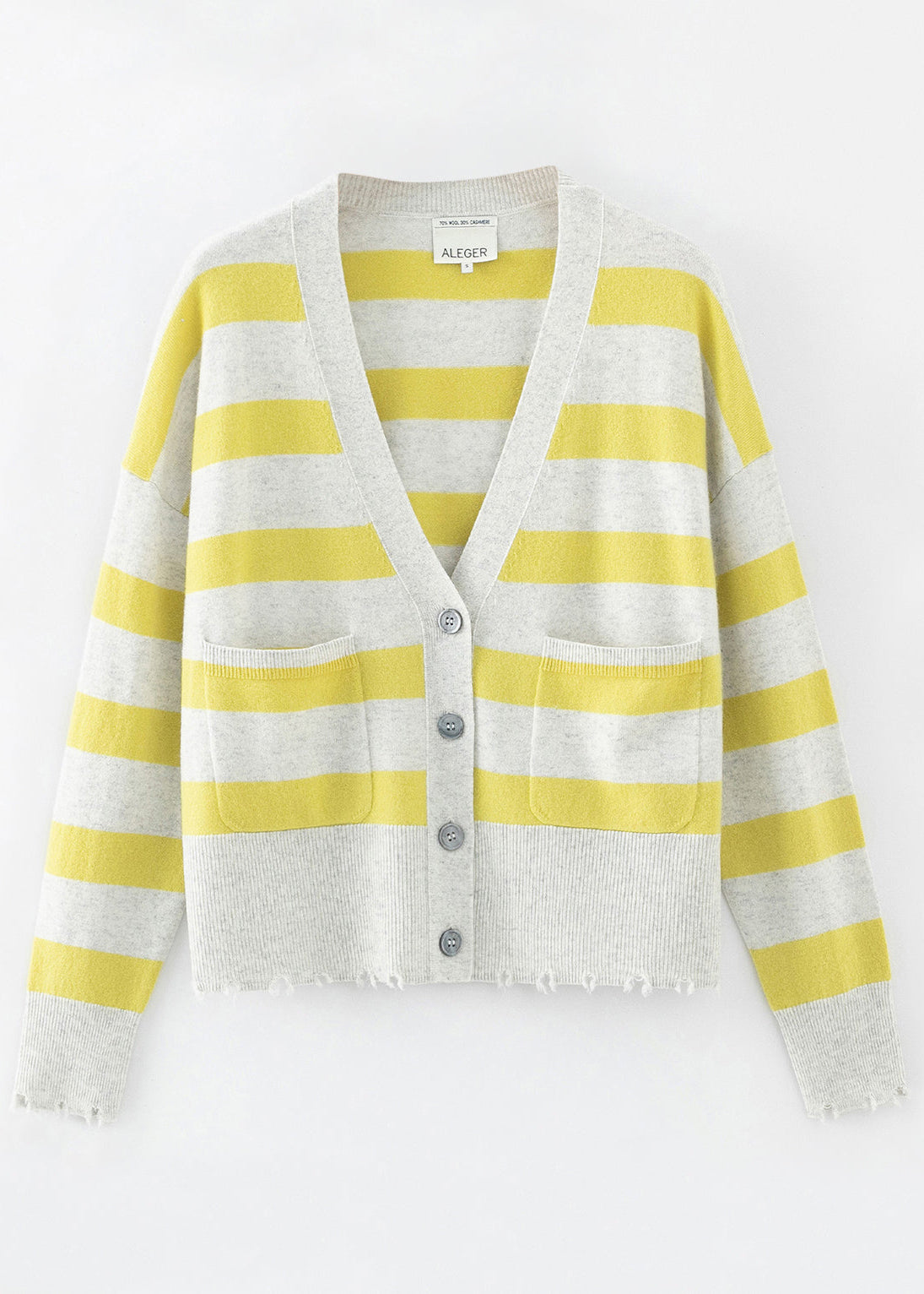 CARDIGAN À RAYURES EN MÉLANGE DE CACHEMIRE N.79 - TERRY/GINN - Seulement du S en stock 
