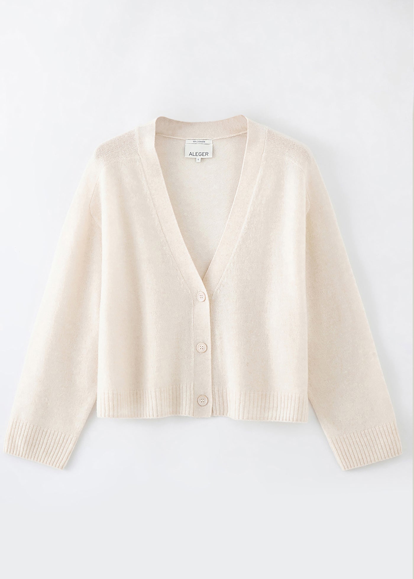 N.2275 CASHMERE FEATHER WEIGHT CARDIGAN: PEARL