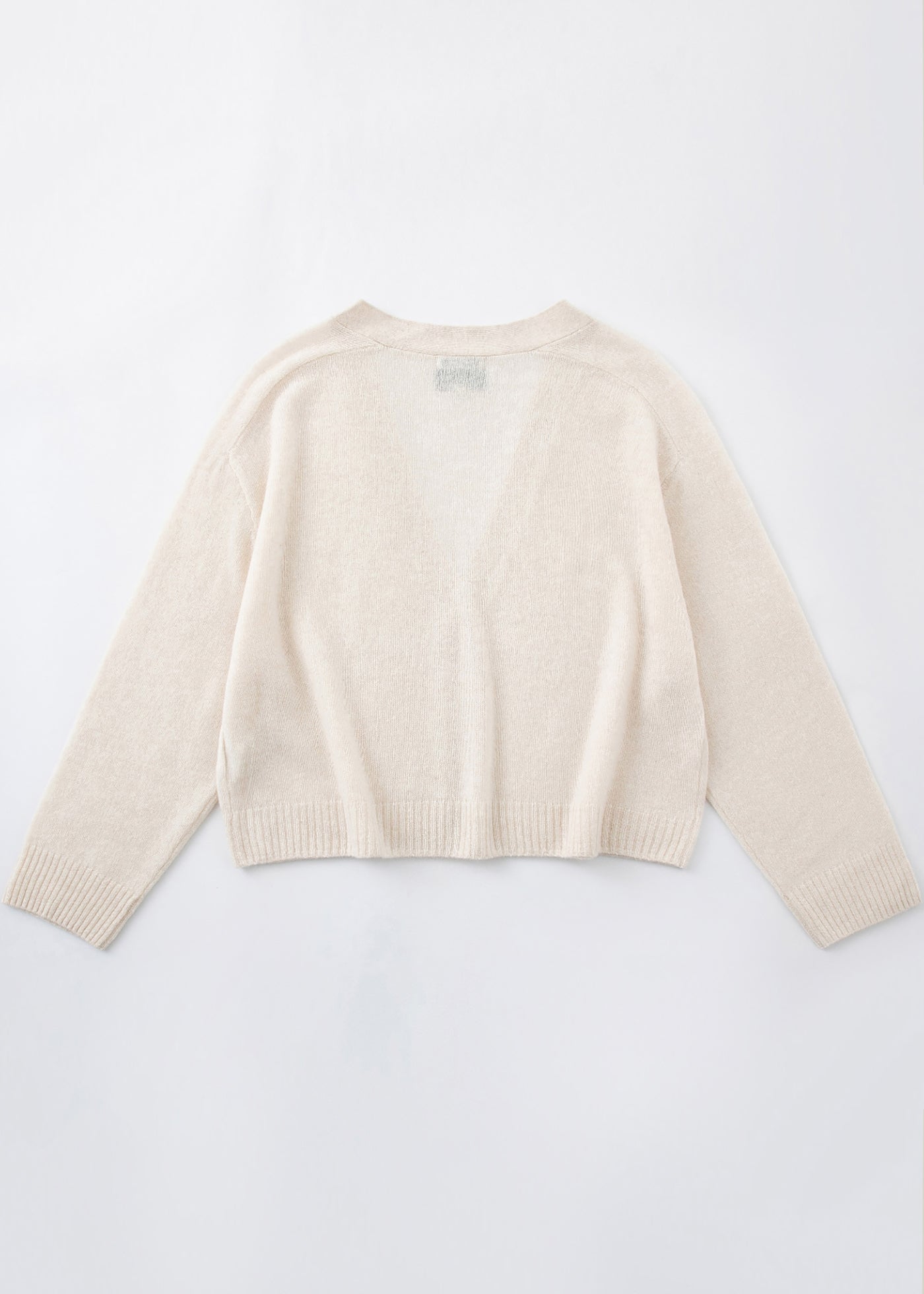 N.2275 CASHMERE FEATHER WEIGHT CARDIGAN: PEARL