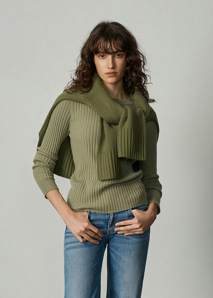 N.289 CASHMERE RIBBED LONG SLEEVE