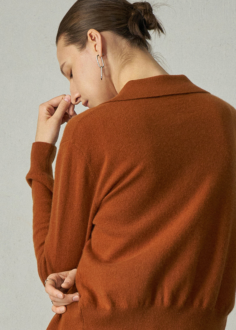 491 CASHMERE COLLARED CARDI GGR