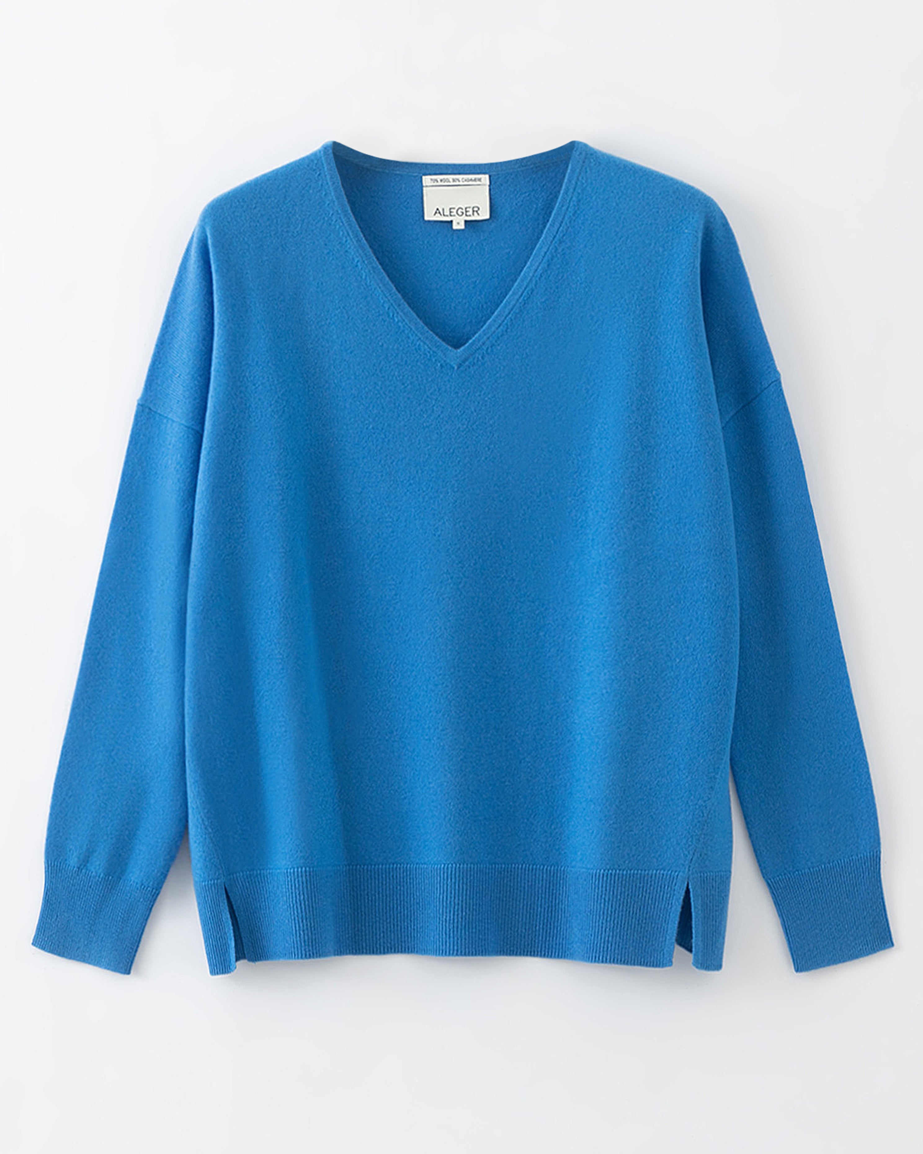 N.29 CASHMERE BLEND OVERSIZED V NECK - AZURE - Only XS,L Left