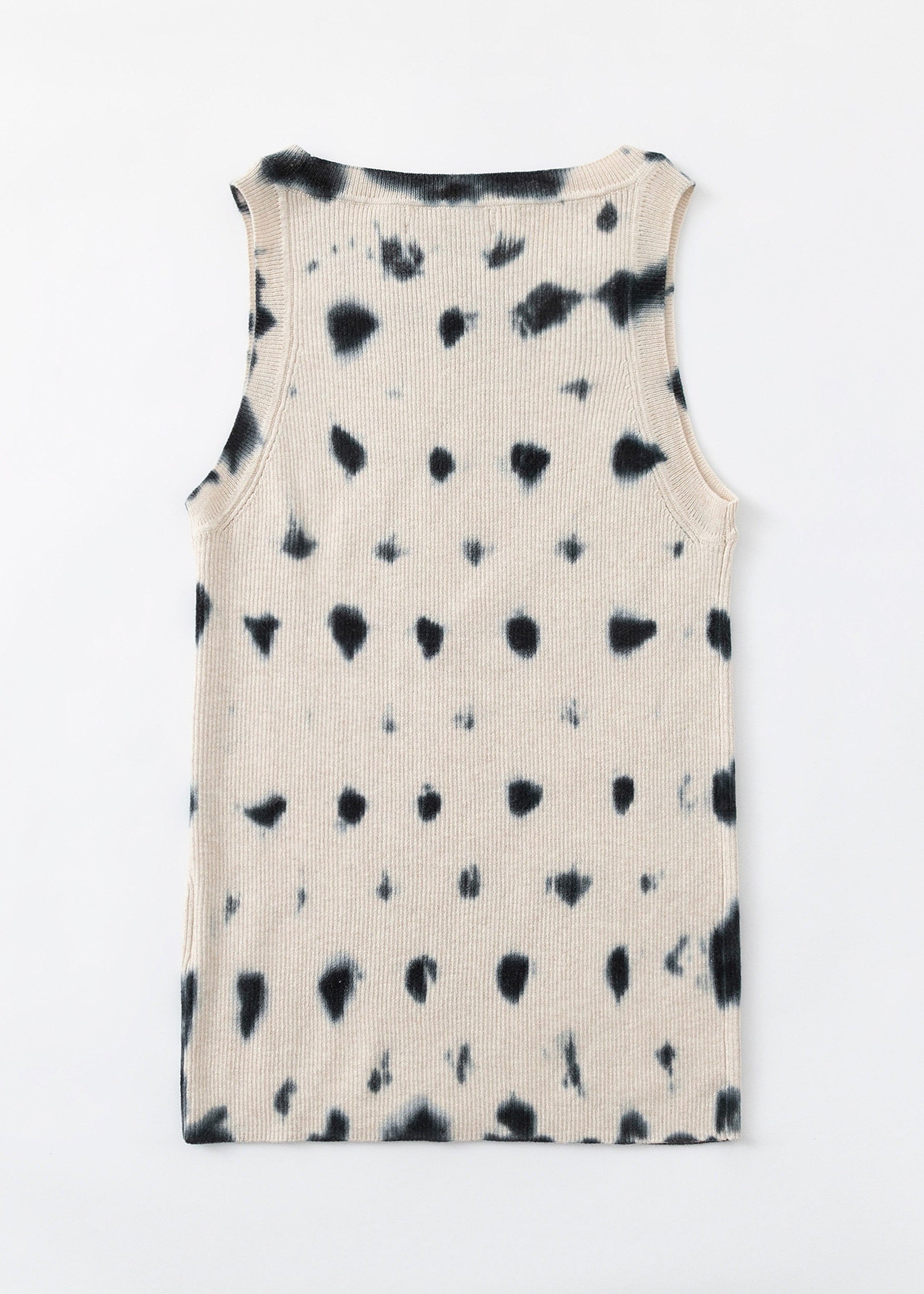 DÉBARDEUR SKINNY RIB EN COTON PIMA + CACHEMIRE N.85 - GUERNICA